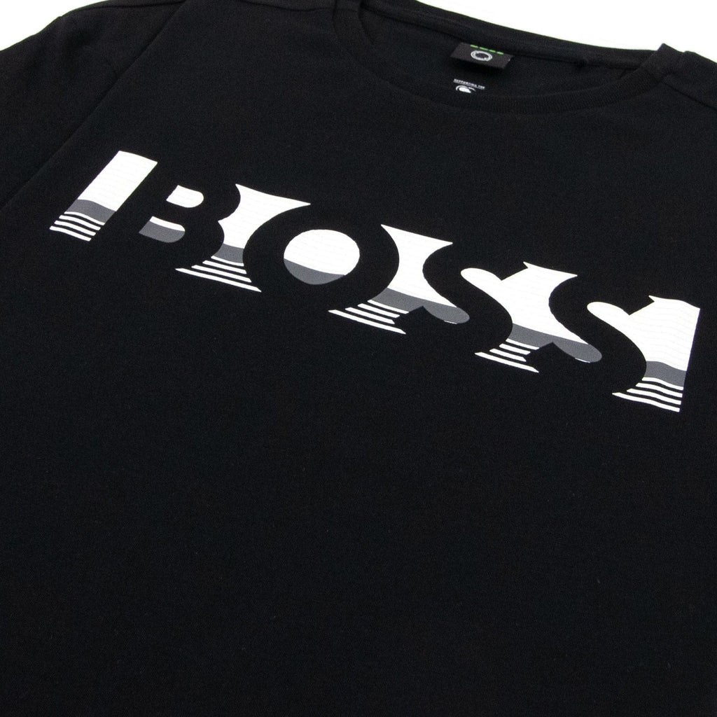 Hugo Boss Tee 1 Colour Block Logo T Shirt Black 001