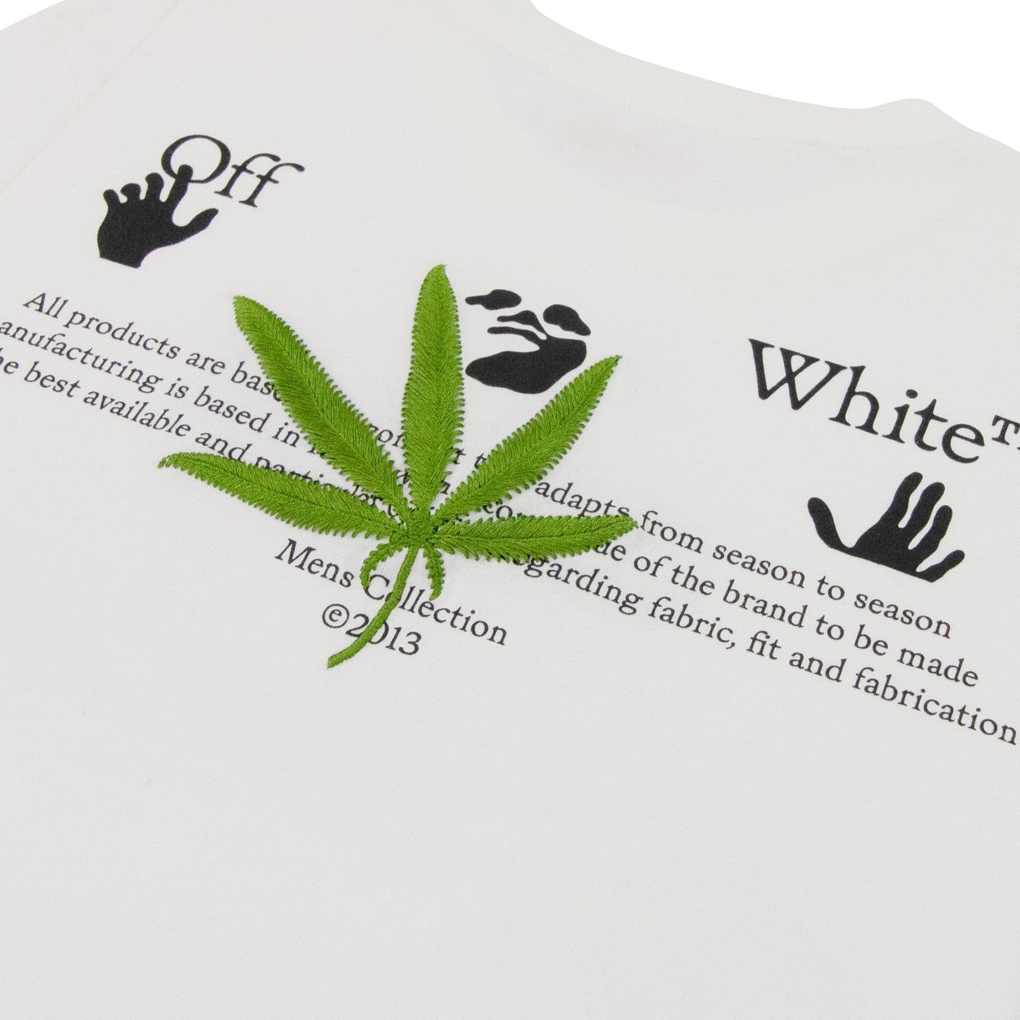 Off White High Weed Slim S/s T Shirt White/Green