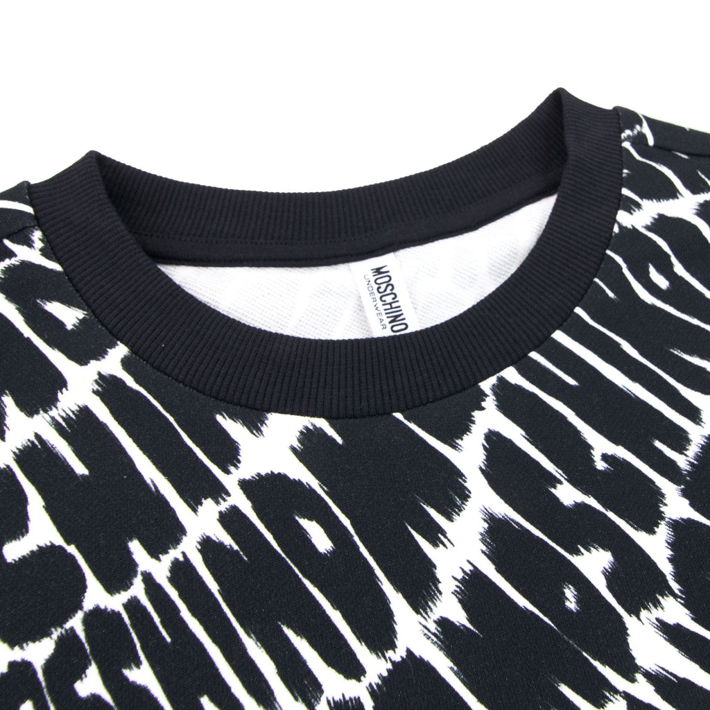 Moschino Underwear All Over Logo Sweatshirt Black