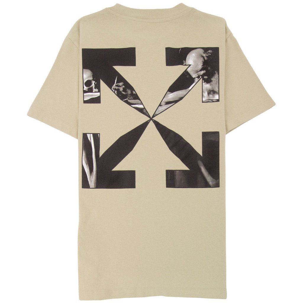 Off White Caravaggio Arrow Slim S/s T Shirt Dark Sand/black