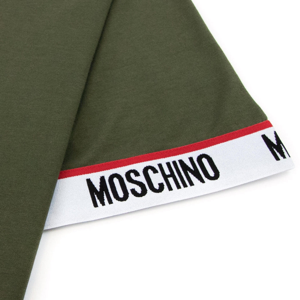 Moschino Underwear Tape Cuff Sleeve T Shirt Khaki 0430
