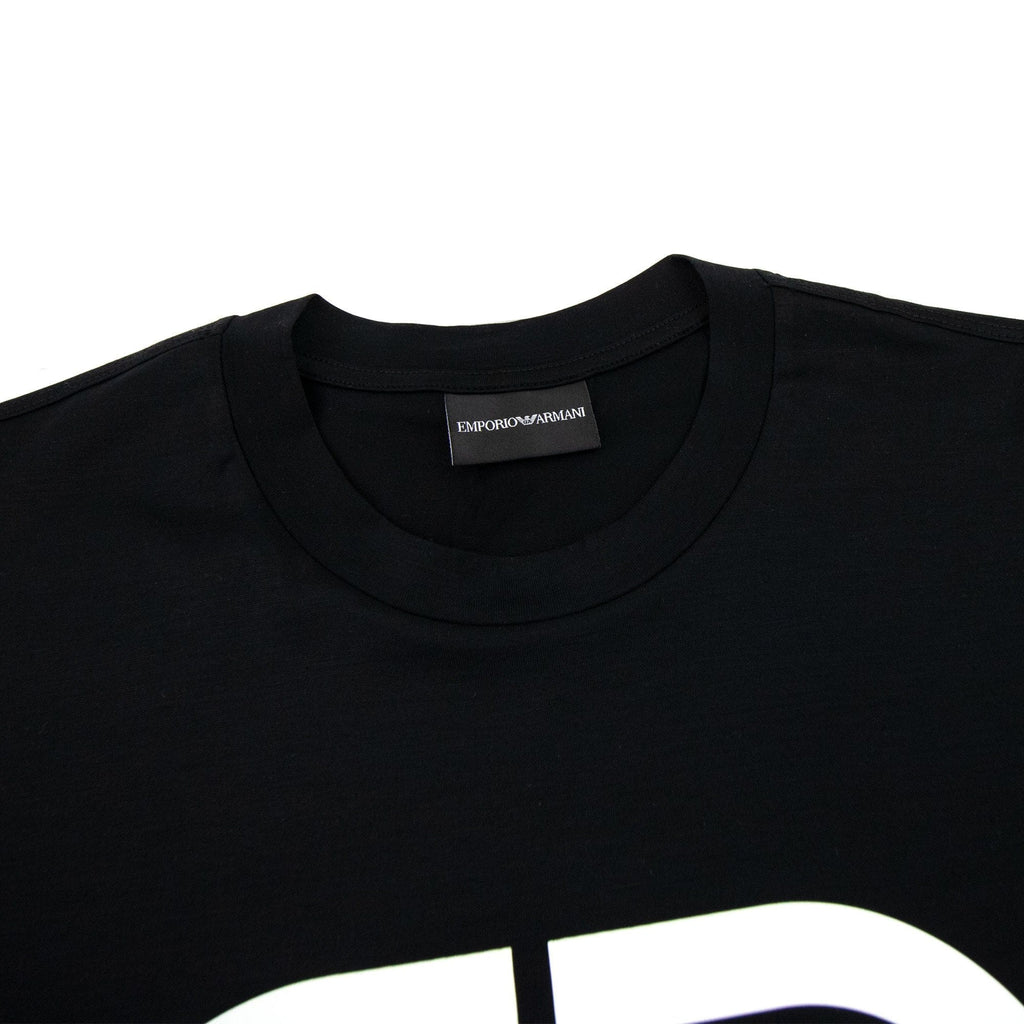 Emporio Armani Tencel-blend Jersey T-shirt With R-eacreate Logo Black