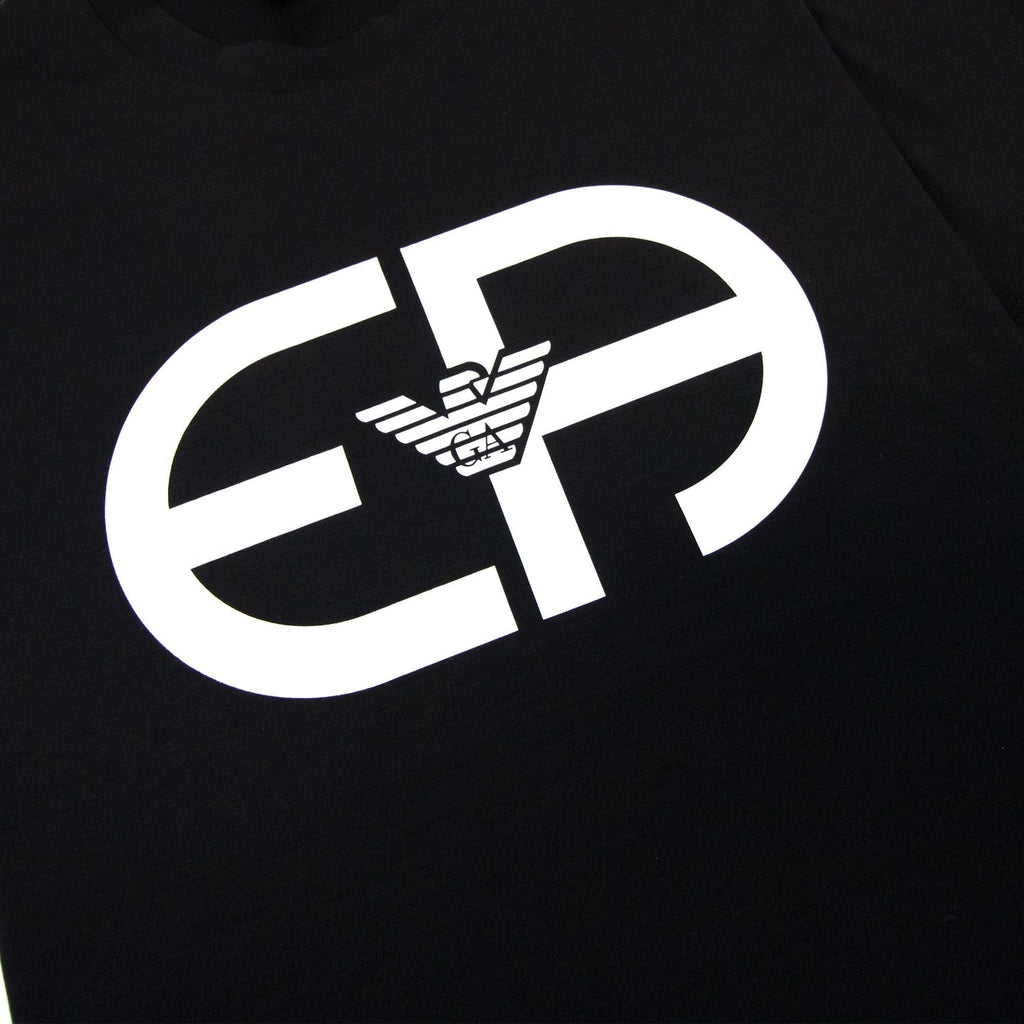 Emporio Armani Tencel-blend Jersey T-shirt With R-eacreate Logo Black