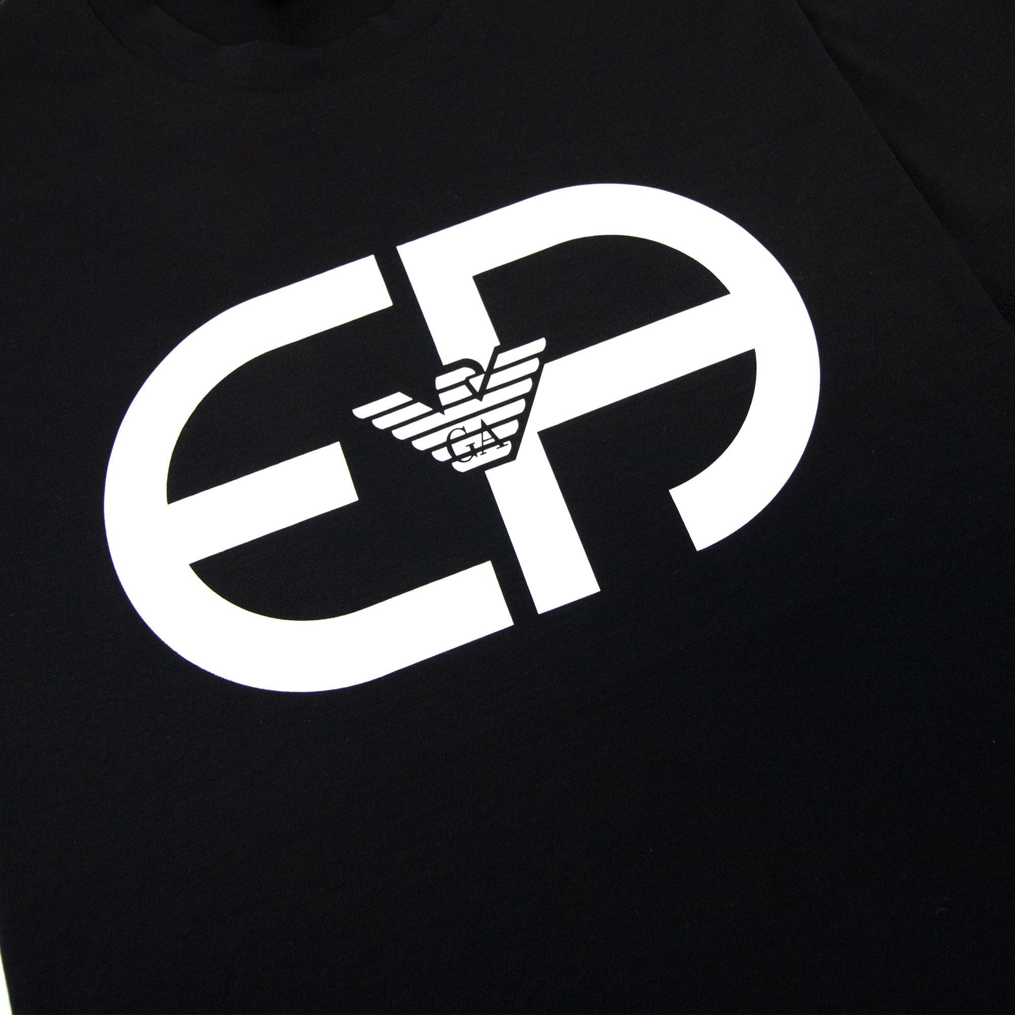 Emporio Armani Tencel-blend Jersey T-shirt With R-eacreate Logo Black