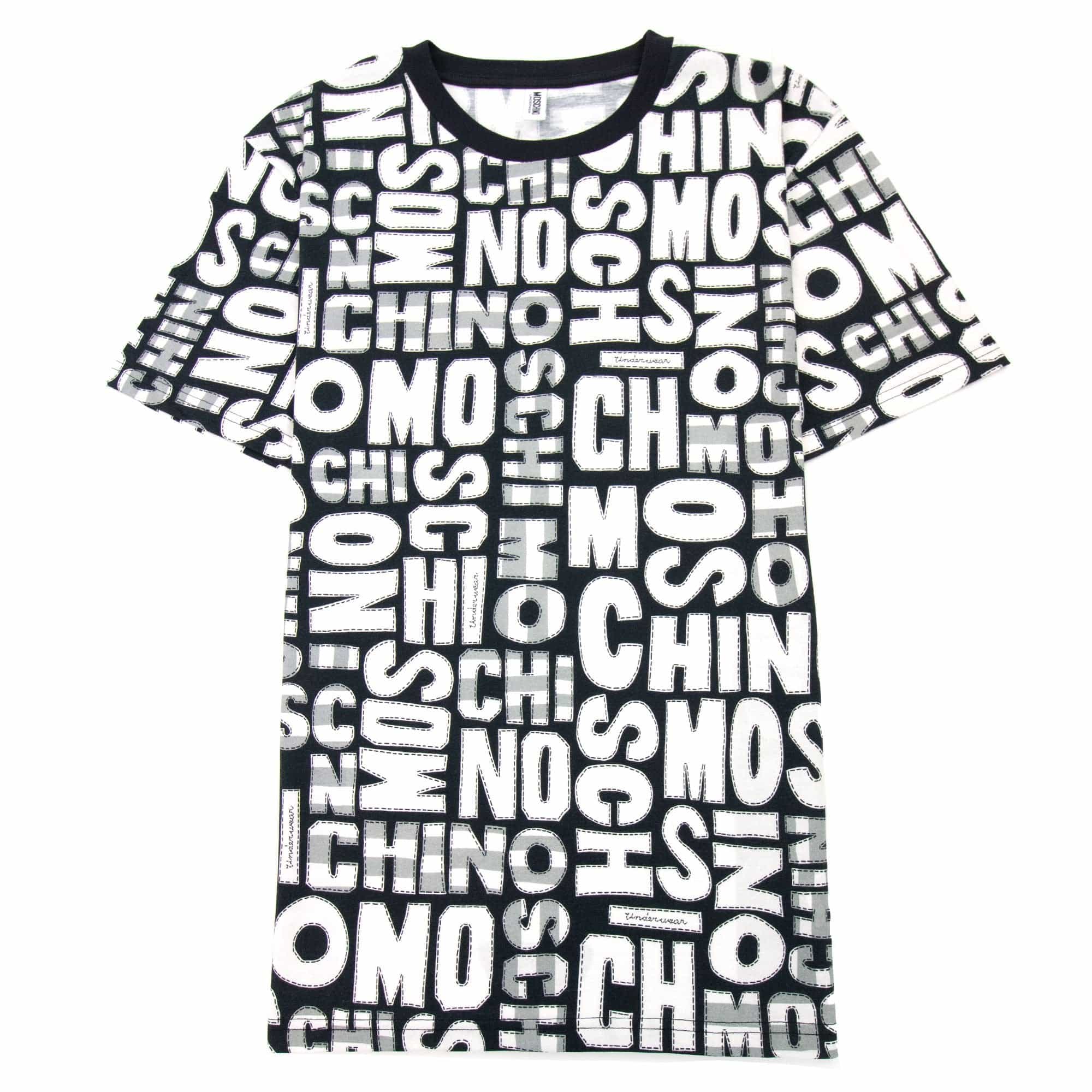 Moschino Underwear All Over Logo T Shirt White/black 1555
