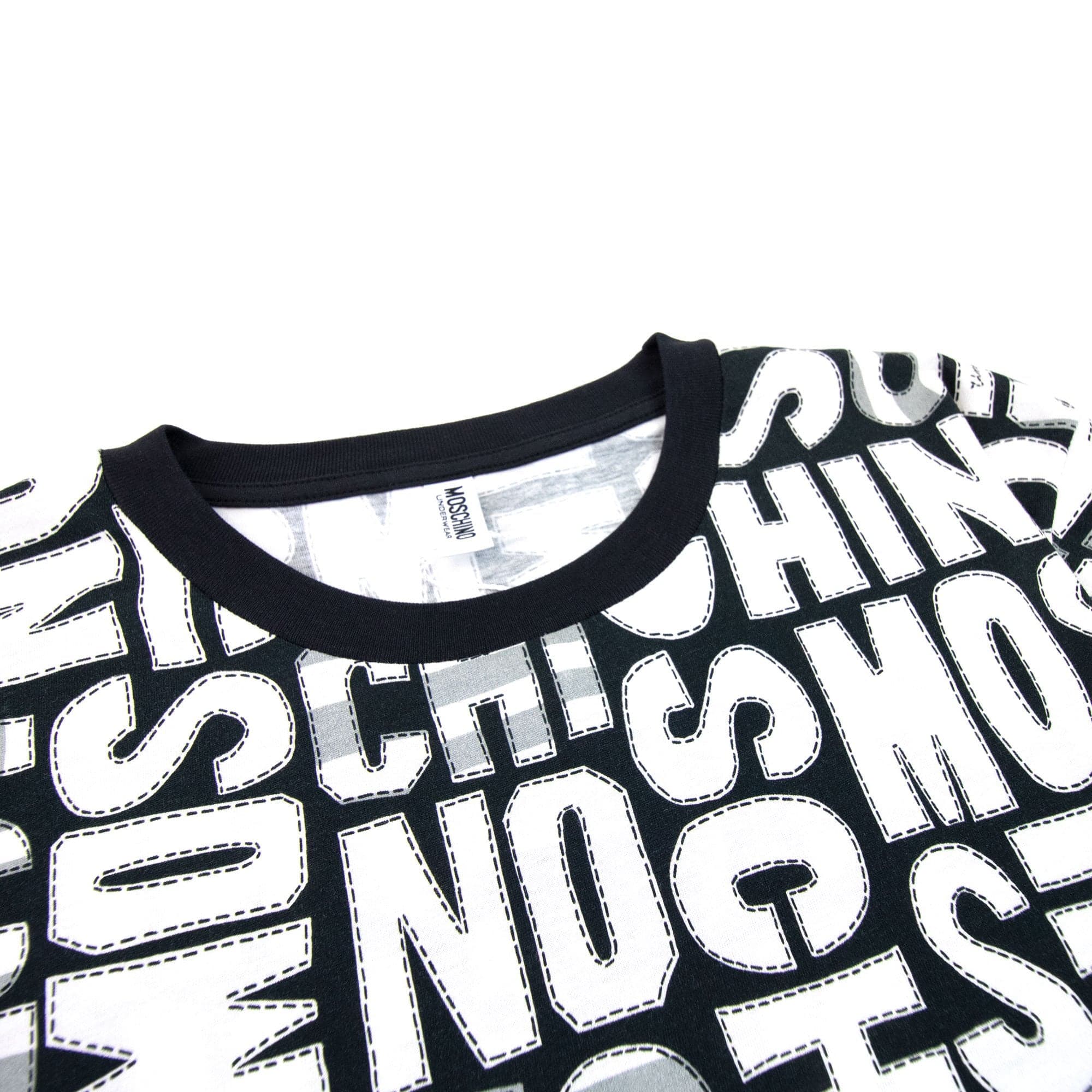 Moschino Underwear All Over Logo T Shirt White/black 1555
