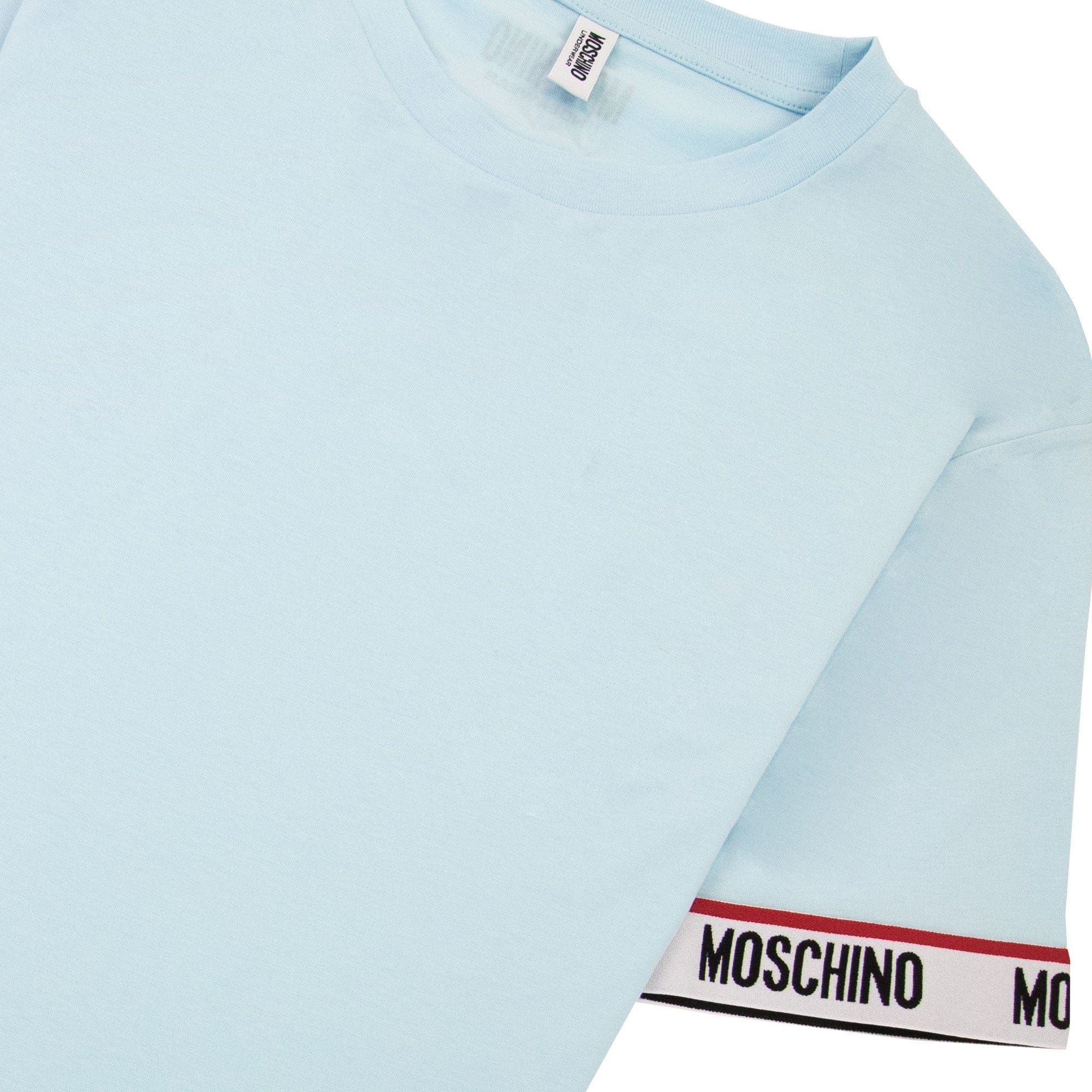 Moschino Underwear Tape Cuff Sleeve T Shirt Sky Blue 0332