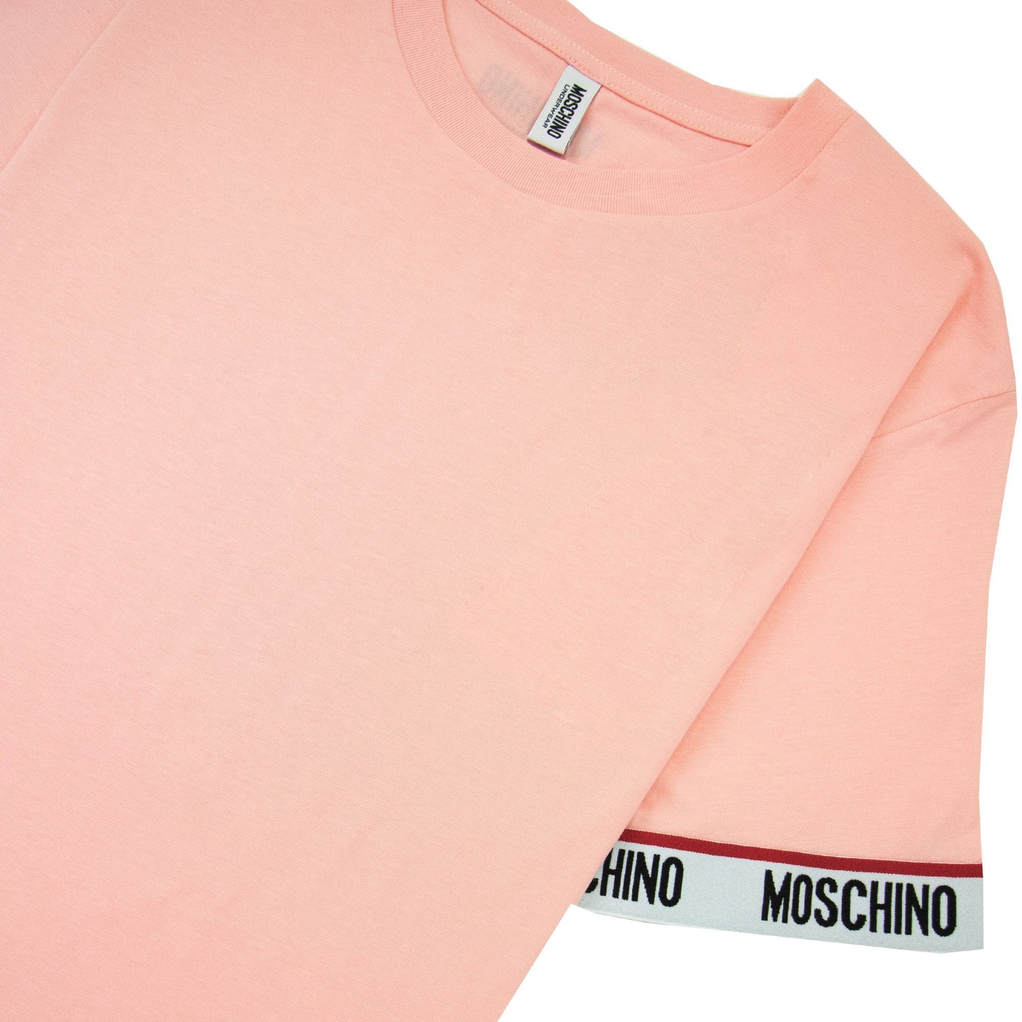 Moschino Underwear Tape Cuff Sleeve T Shirt Pink 0227
