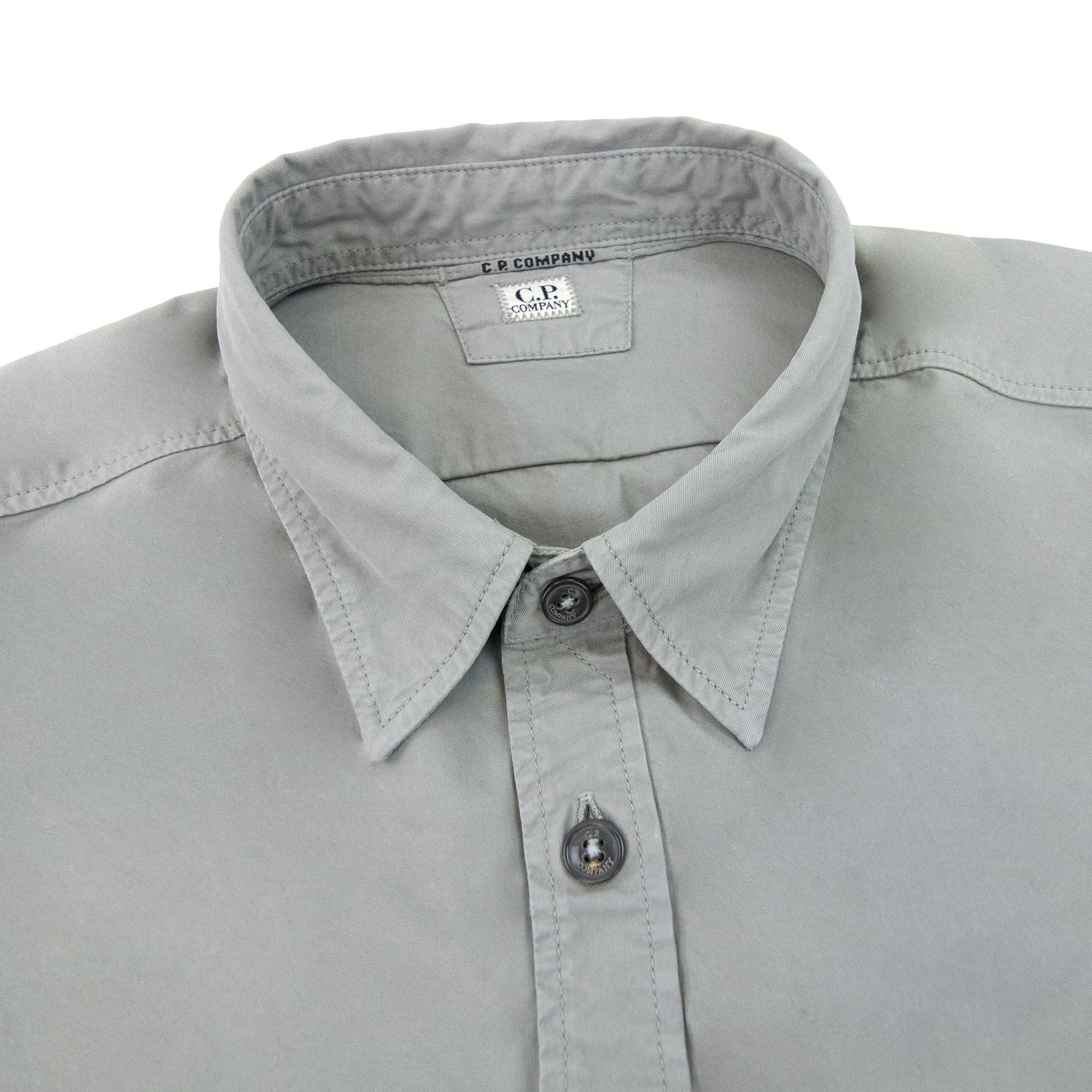 Cp Company Gabardine Lens Buttoned Shirt Grey