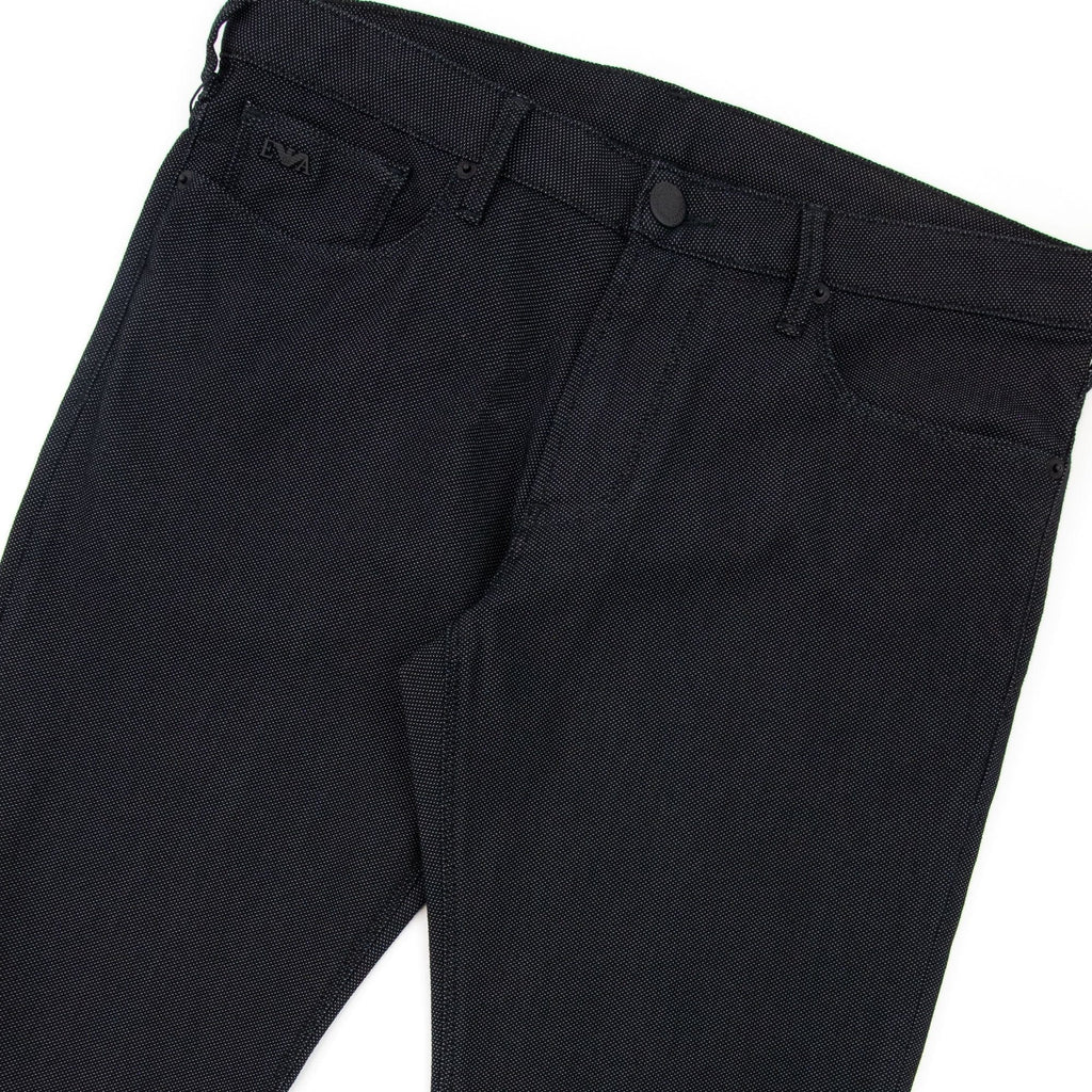 Emporio Armani J06 Slim Fit Cotton Blend Armure Trouser Black 999
