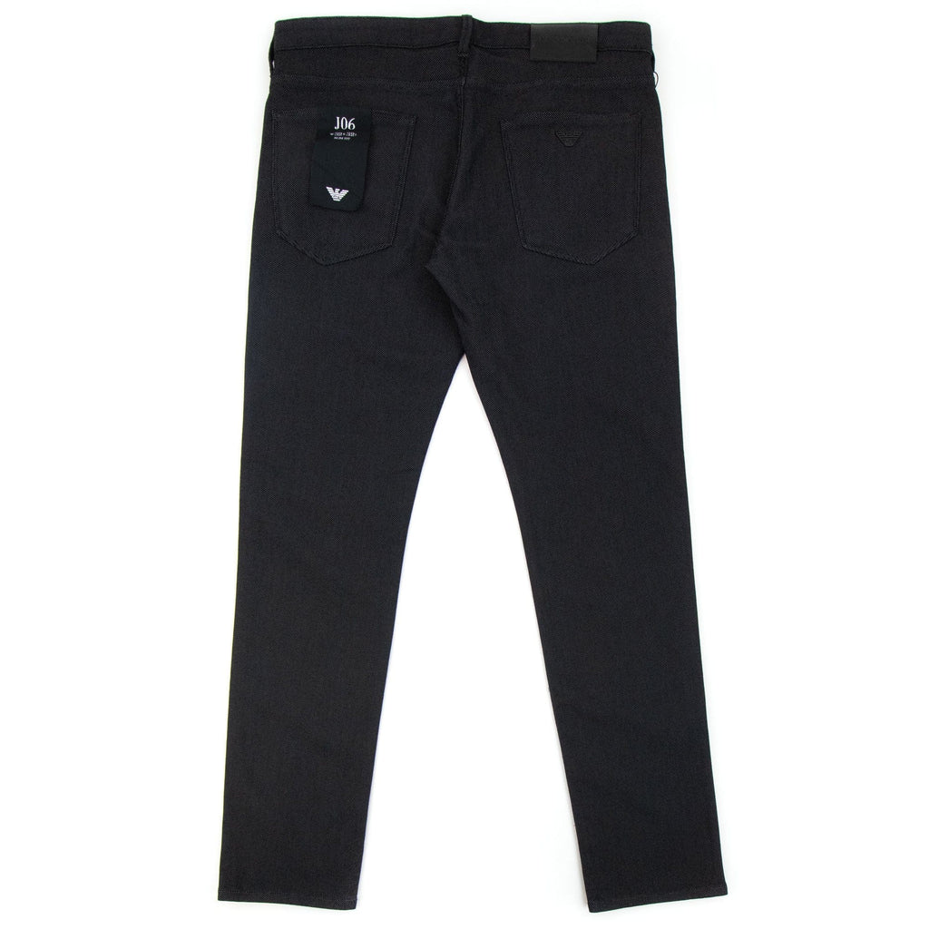 Emporio Armani J06 Slim Fit Cotton Blend Armure Trouser Black 999