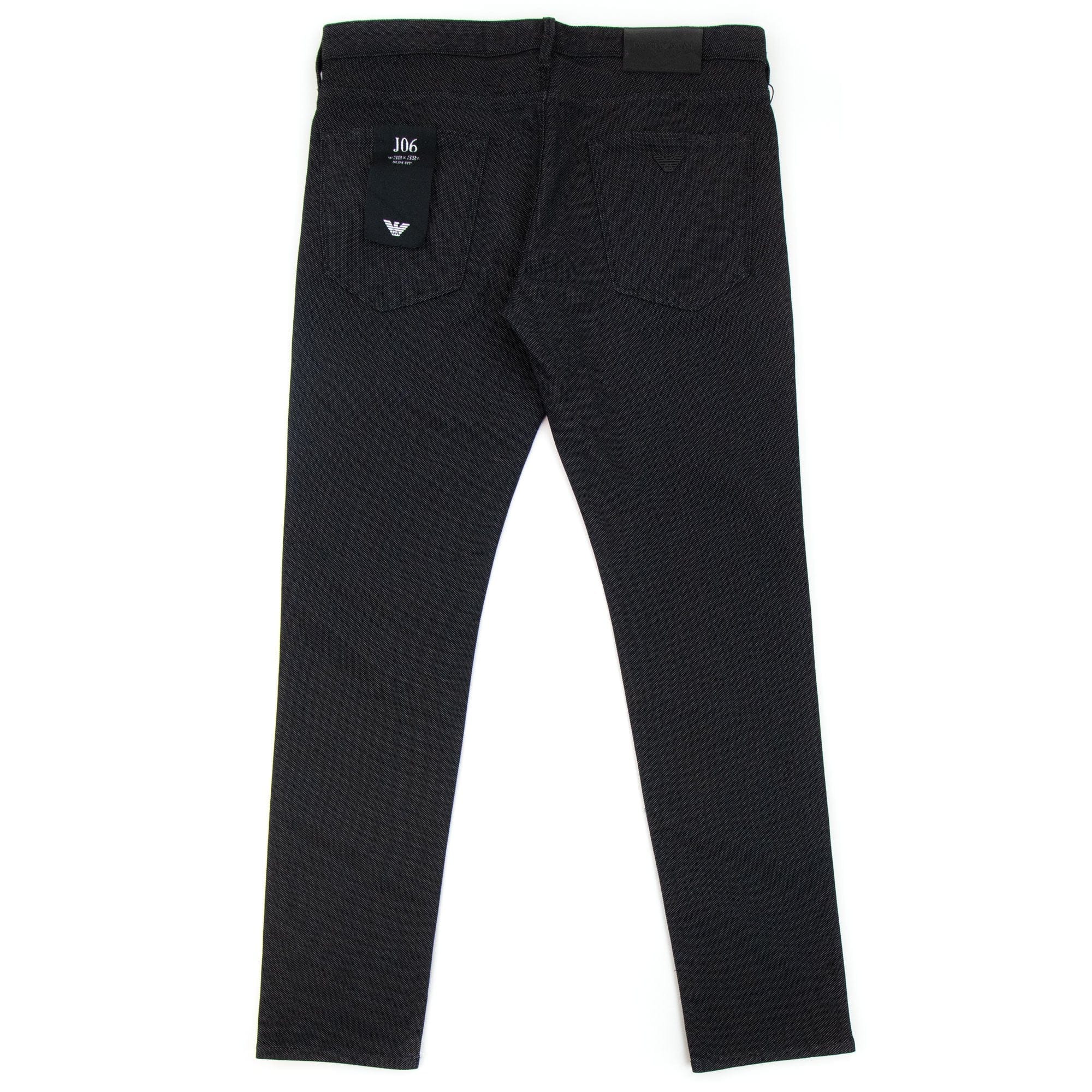 Emporio Armani J06 Slim Fit Cotton Blend Armure Trouser Black 999