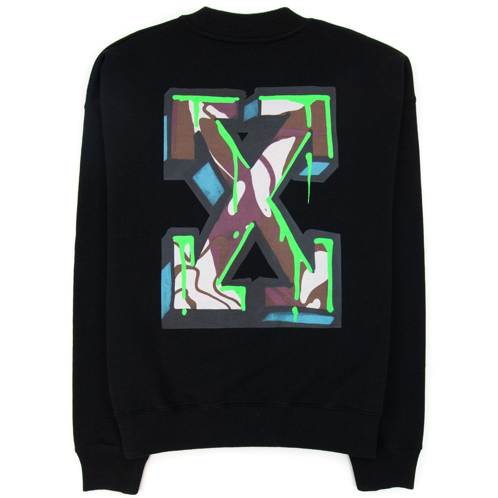 Off White Neon Arrow Skate Crewneck Sweatshirt Black/white