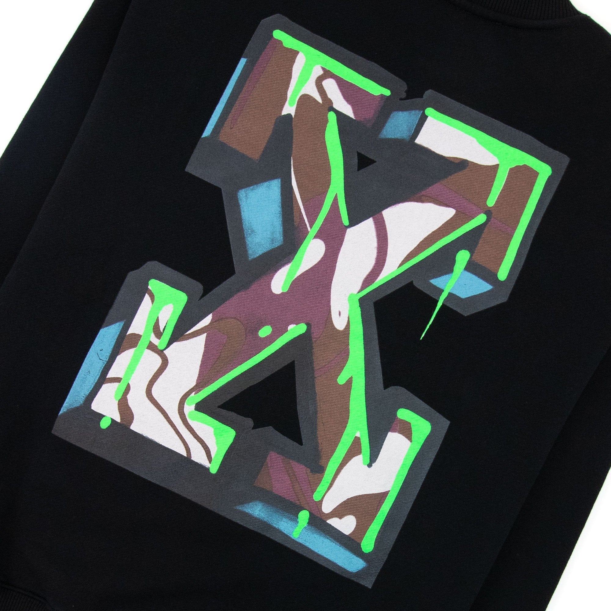 Off White Neon Arrow Skate Crewneck Sweatshirt Black/white
