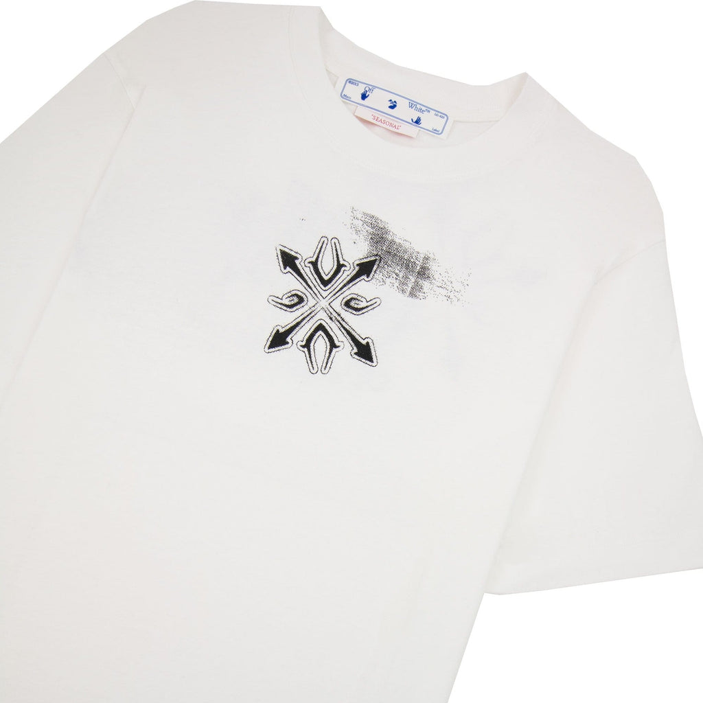 Off White Tribal Type Slim Fit S/s T Shirt White/black