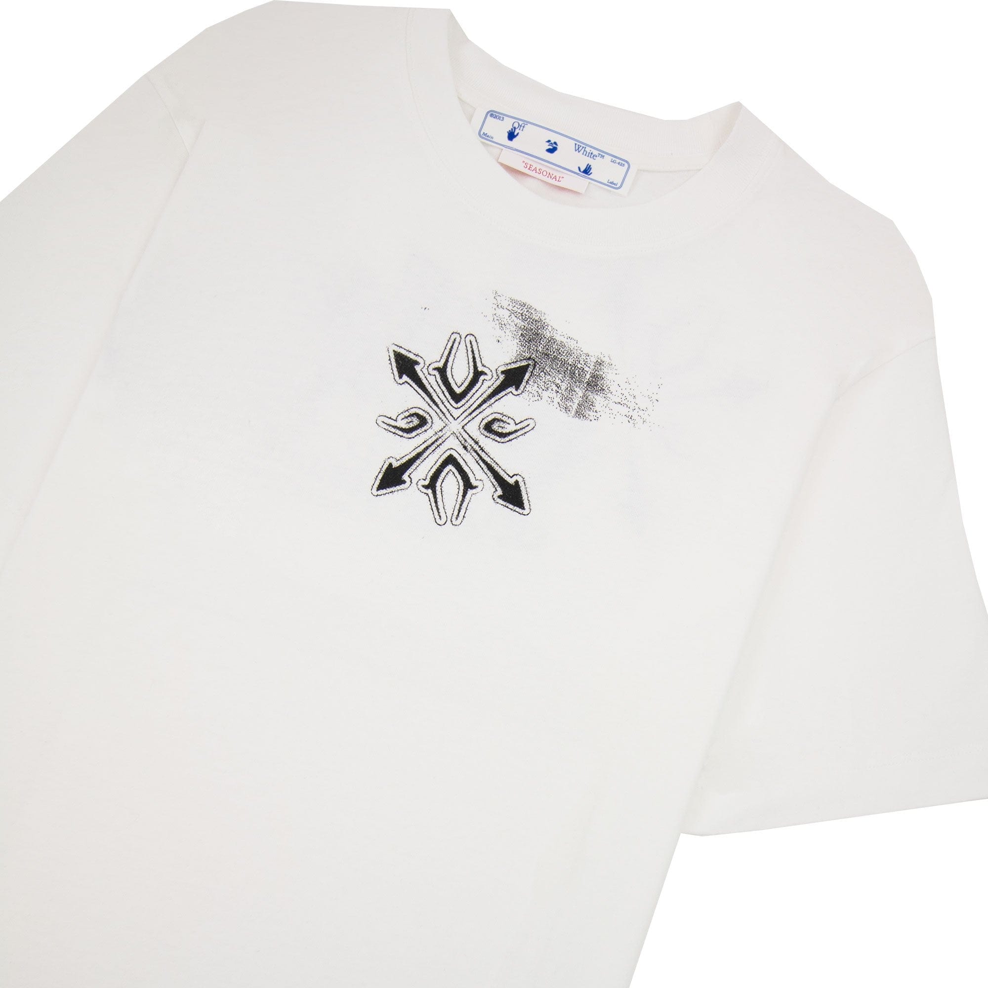 Off White Tribal Type Slim Fit S/s T Shirt White/black
