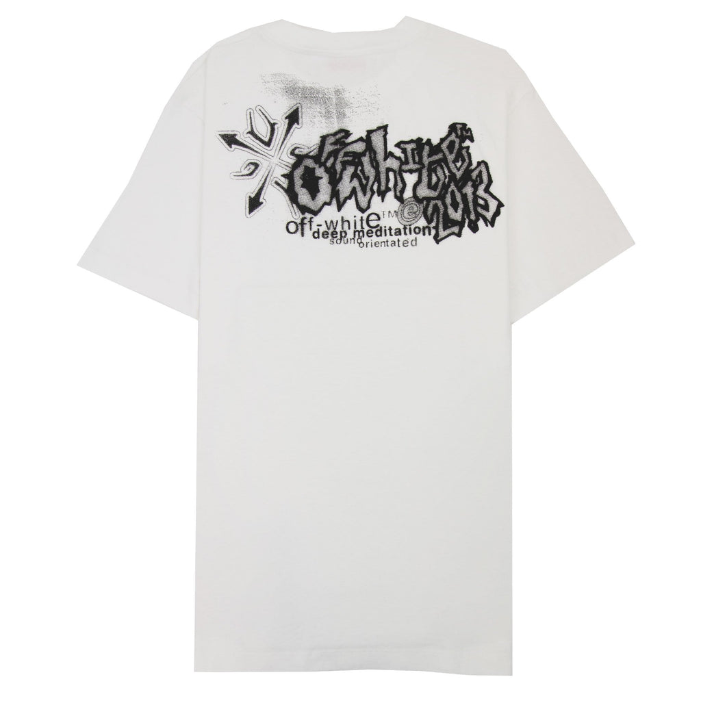 Off White Tribal Type Slim Fit S/s T Shirt White/black