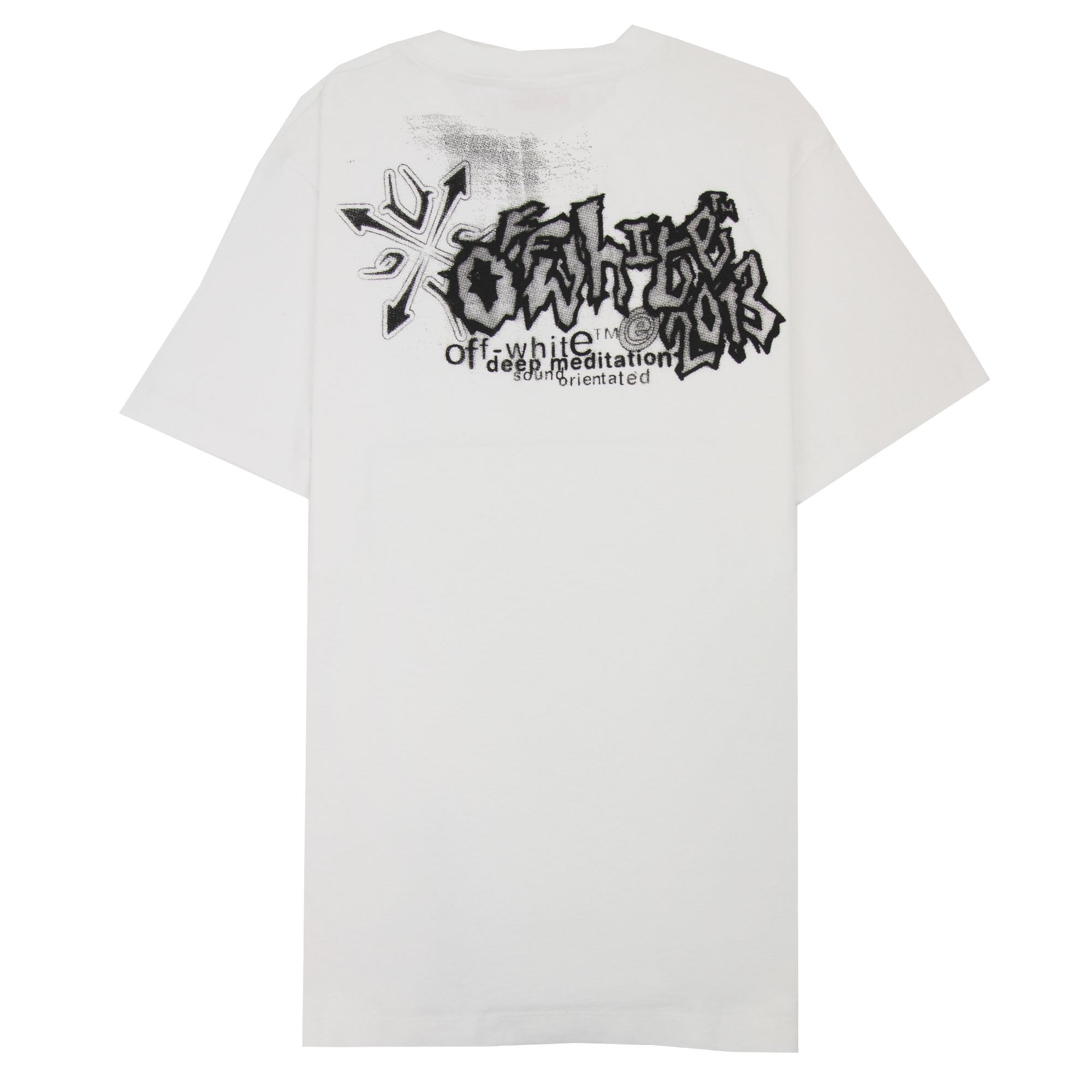 Off White Tribal Type Slim Fit S/s T Shirt White/black