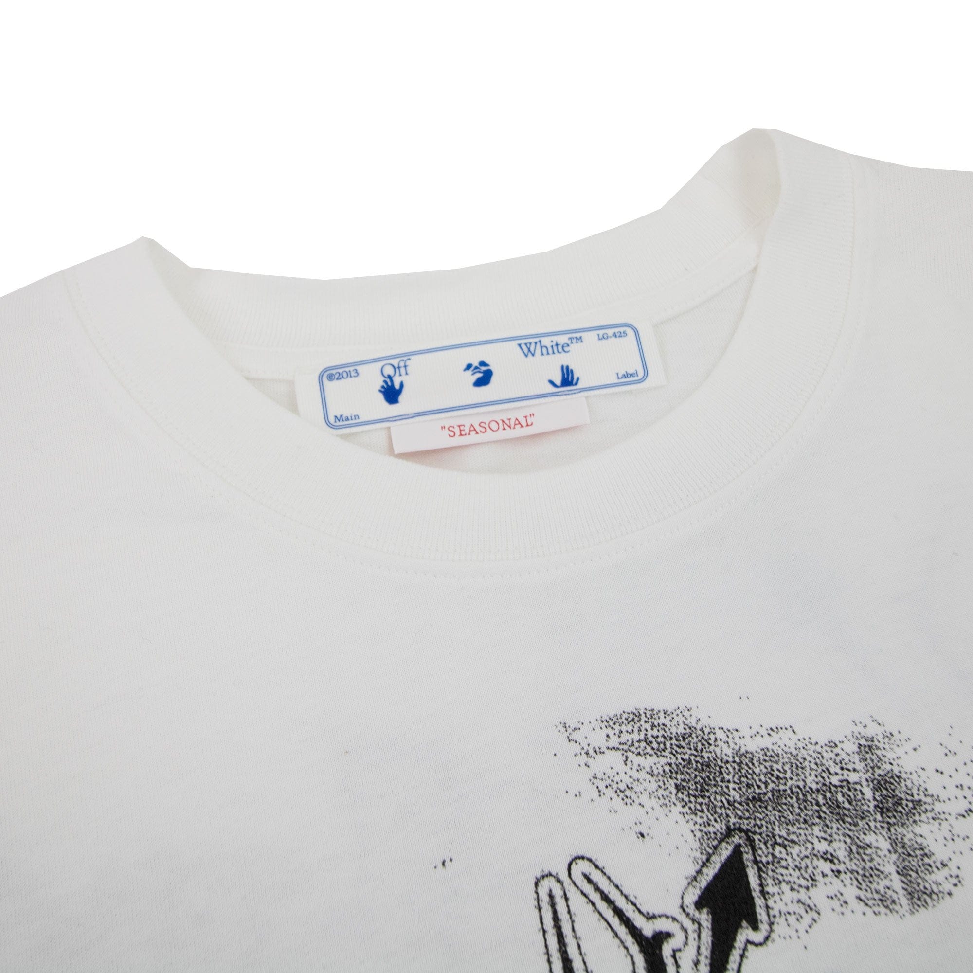 Off White Tribal Type Slim Fit S/s T Shirt White/black