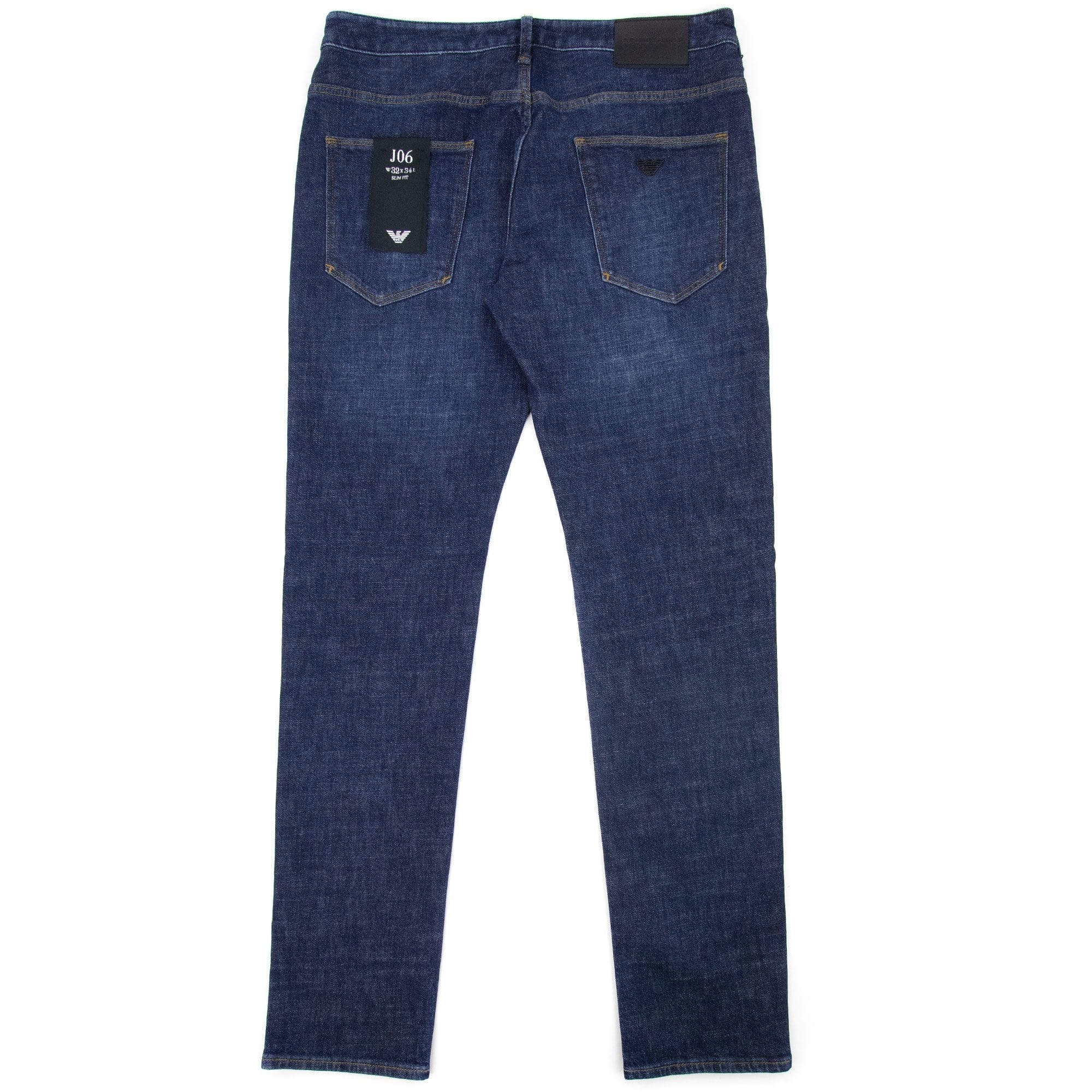 Emporio Armani J06 Light Stone Washed Slim Fit Jeans Denim Blue