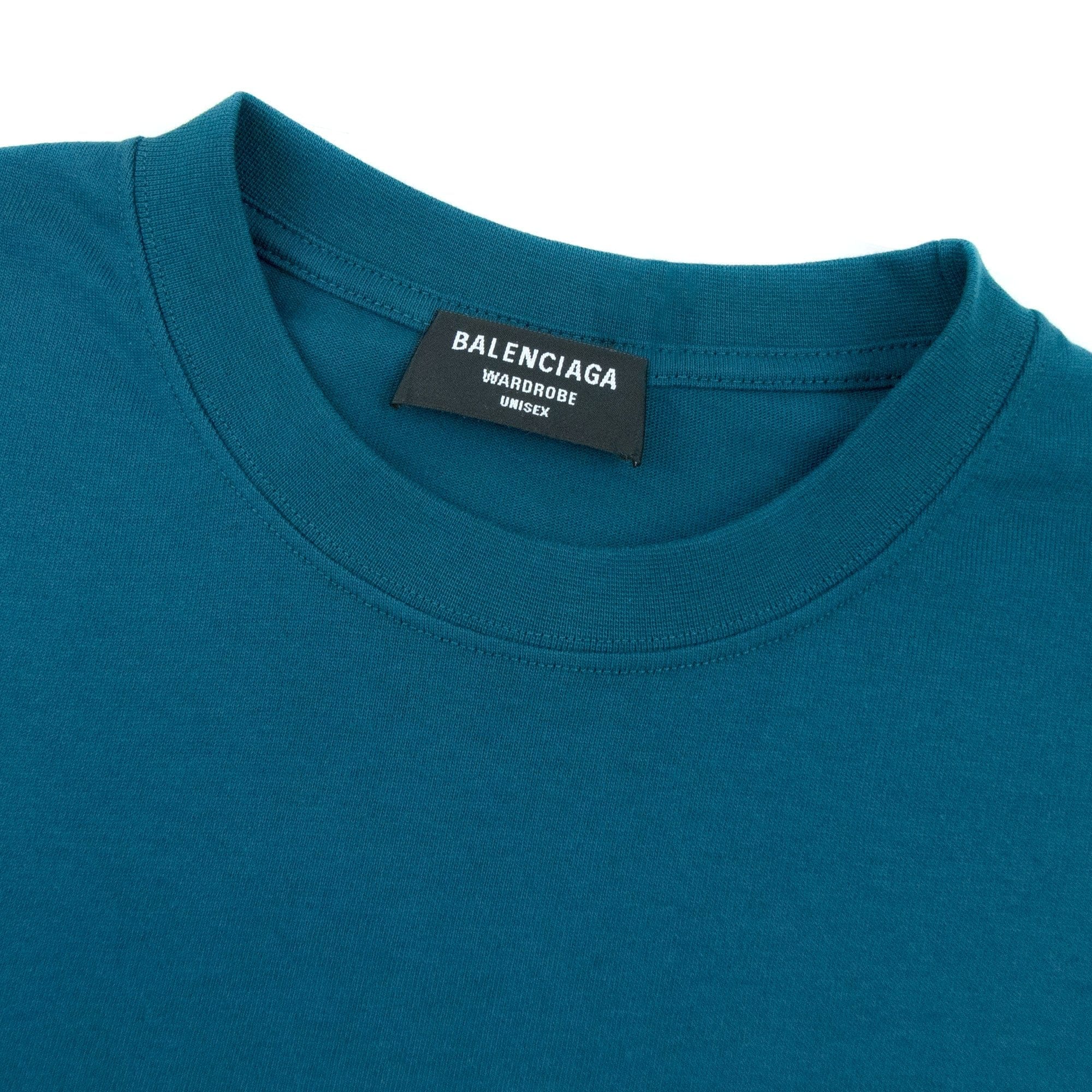 Balenciaga Logo Crewneck T Shirt Blue 9567