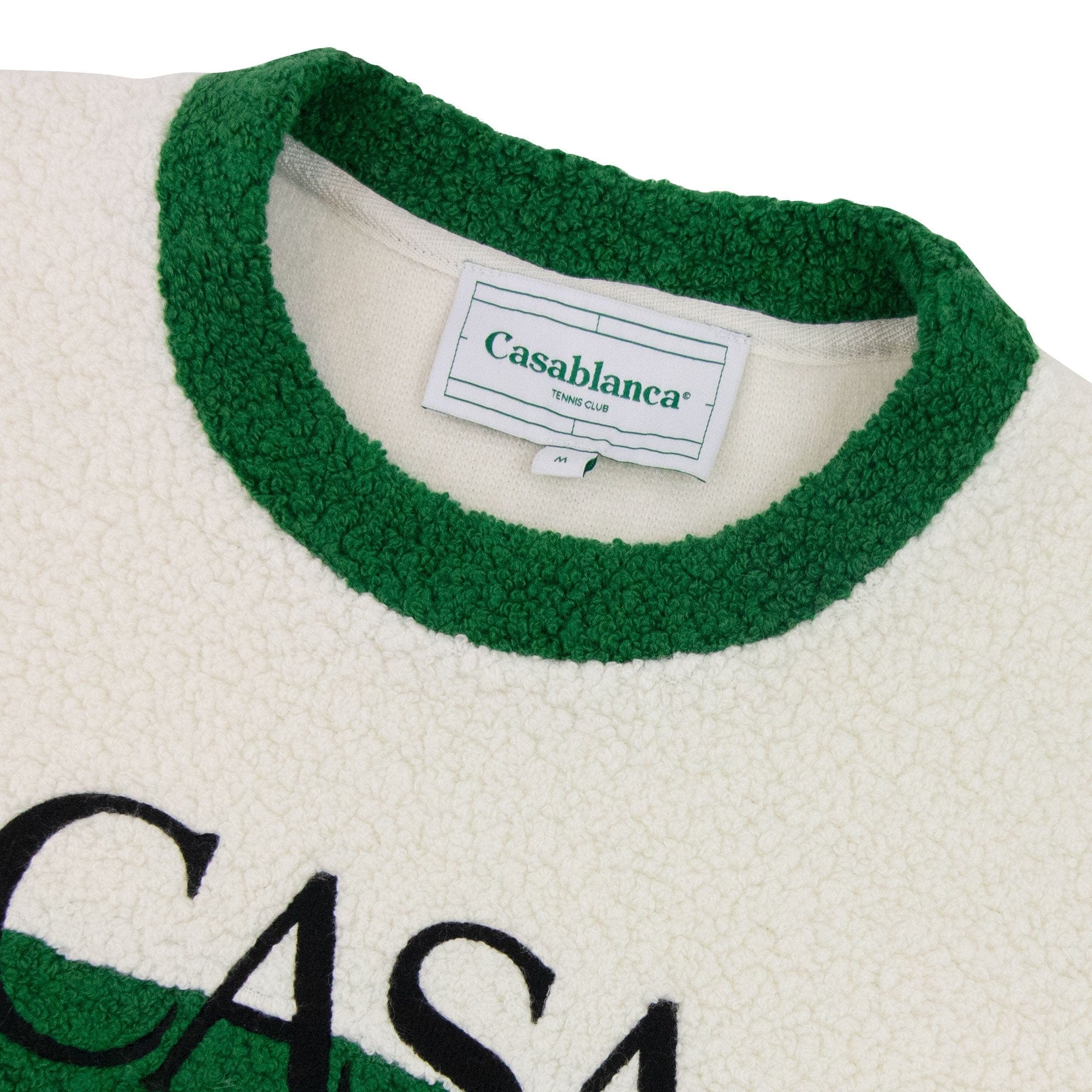 Casablanca Cashmere Blend Embriodered Colour Block Sweatshirt Off White