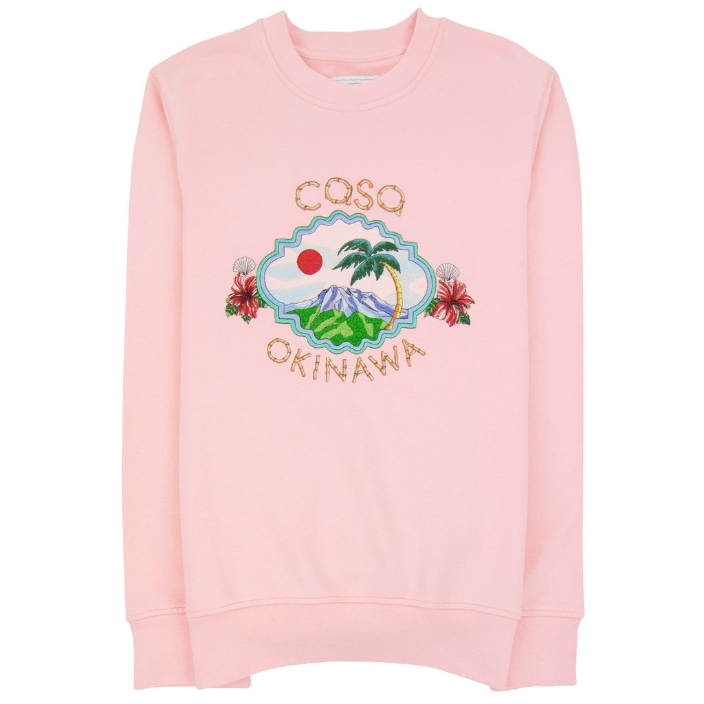 Casablanca Okinawa Embroidered Sweatshirt Pink Loopback