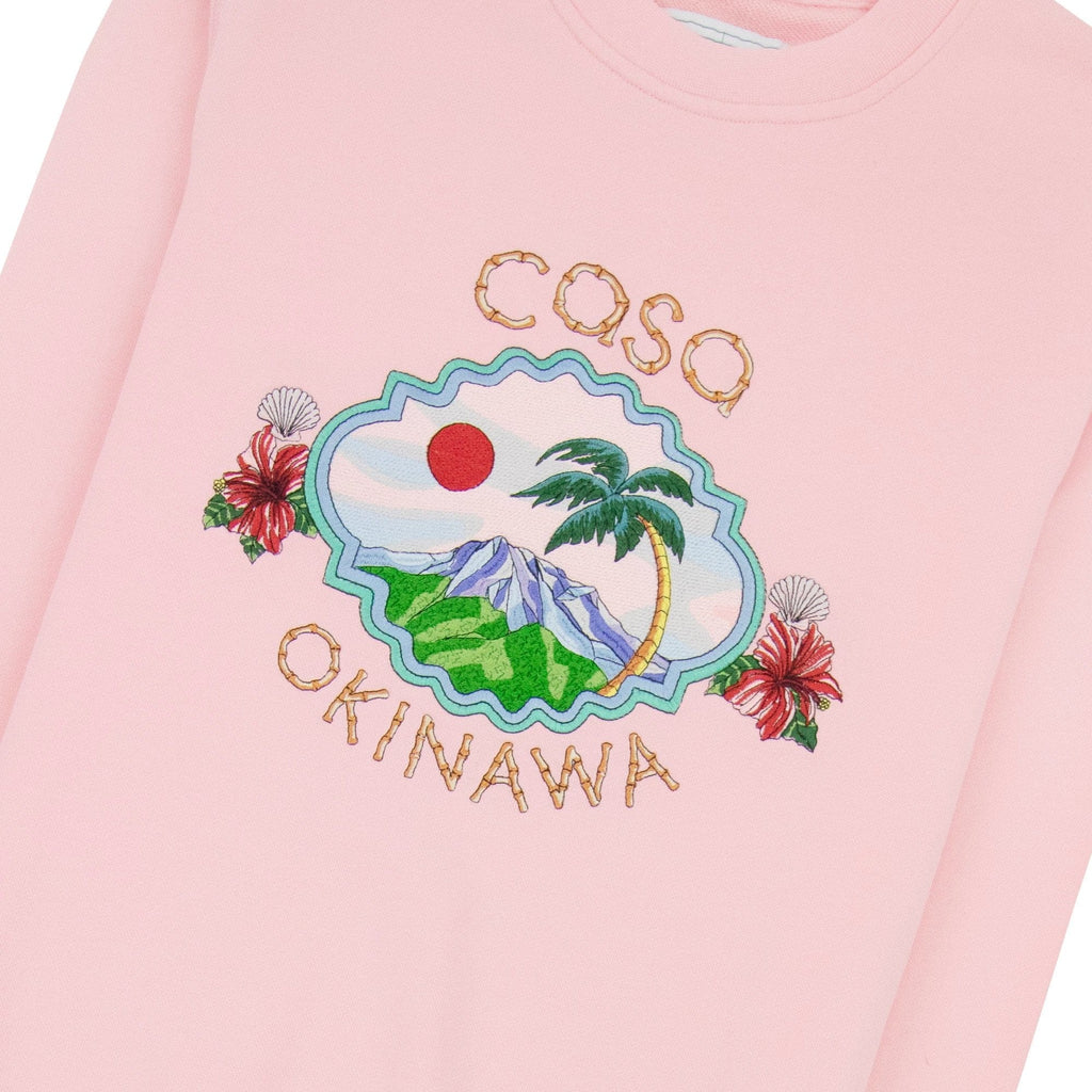 Casablanca Okinawa Embroidered Sweatshirt Pink Loopback