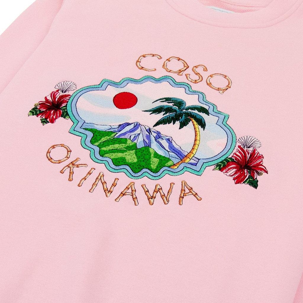 Casablanca Okinawa Embroidered Sweatshirt Pink Loopback