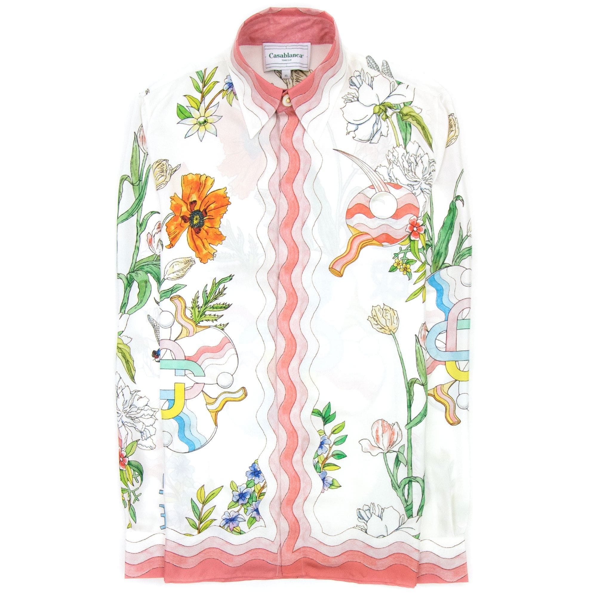 Casablanca Floral Print Silk Shirt Multi