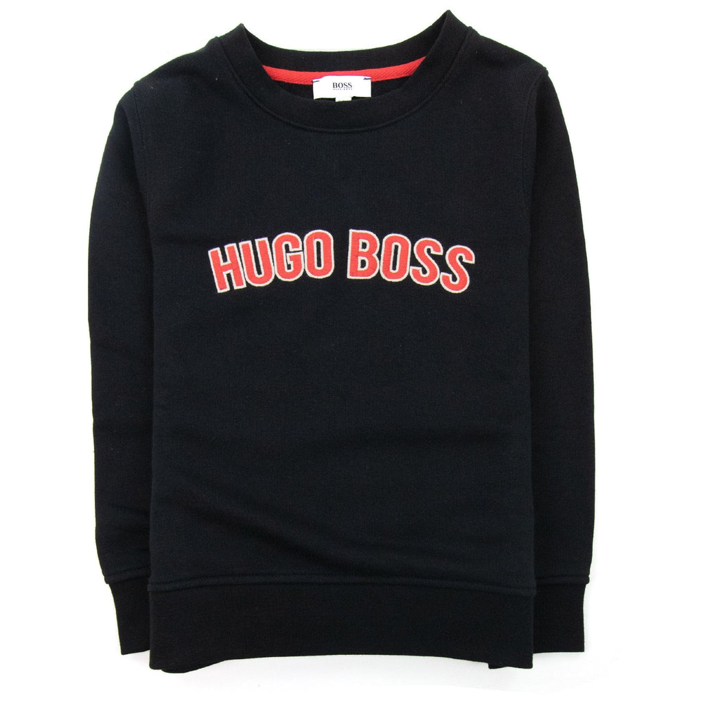 Hugo Boss Kids Brand Logo Crewneck Sweatshirt Black/Red