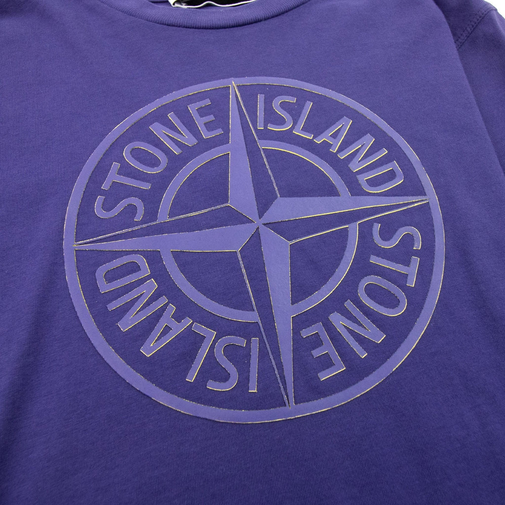 Stone Island Junior 21159 Rubber Compass Logo T Shirt Blue V0026