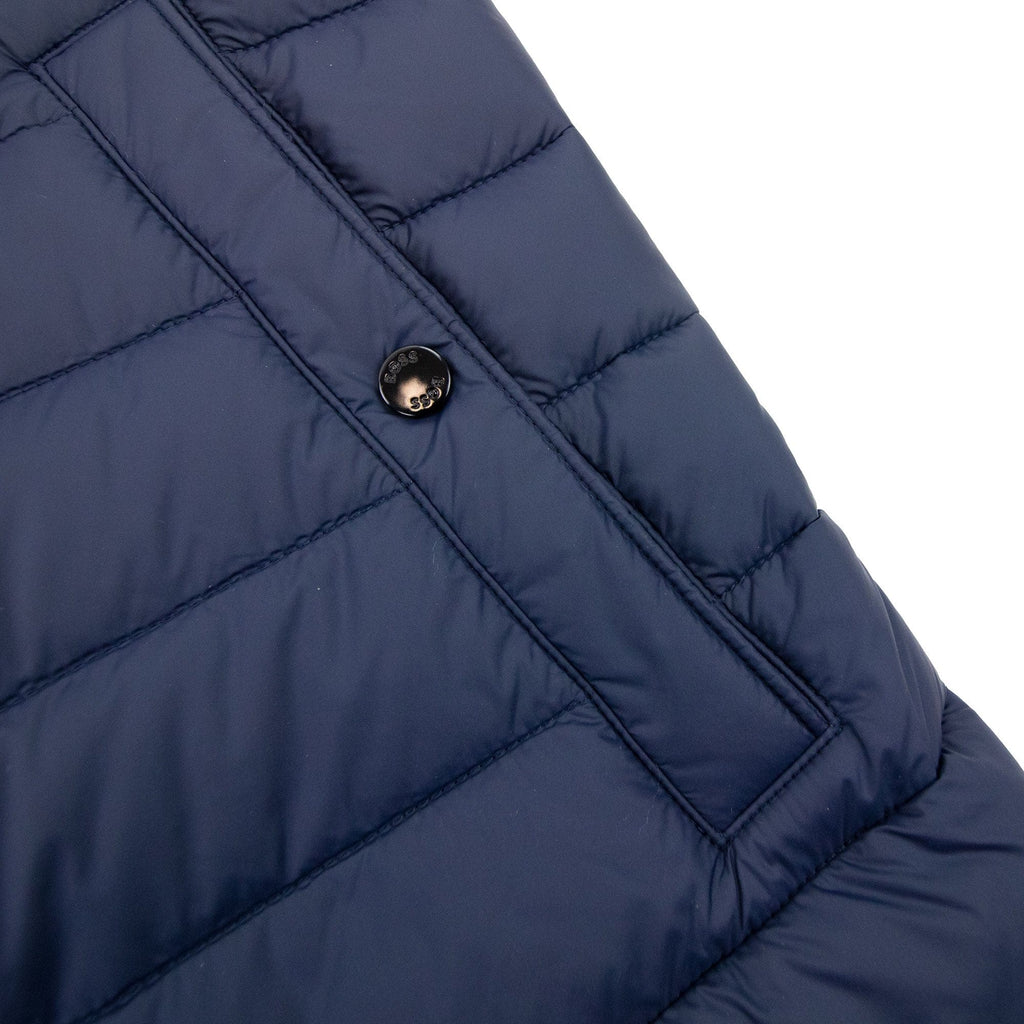 Hugo Boss Water-repellent Padded Gilet With 3d Logo Tape Navy