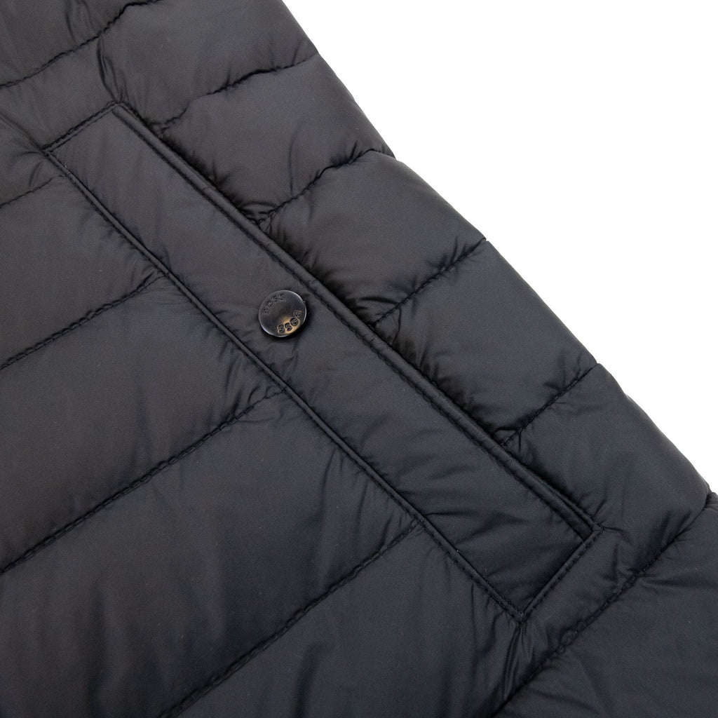 Hugo Boss Water-repellent Padded Gilet With 3d Logo Tape Black