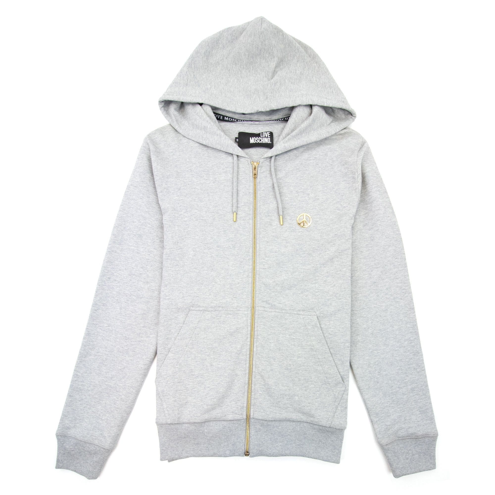 Love Moschino Metal Peace Hoody Light Grey