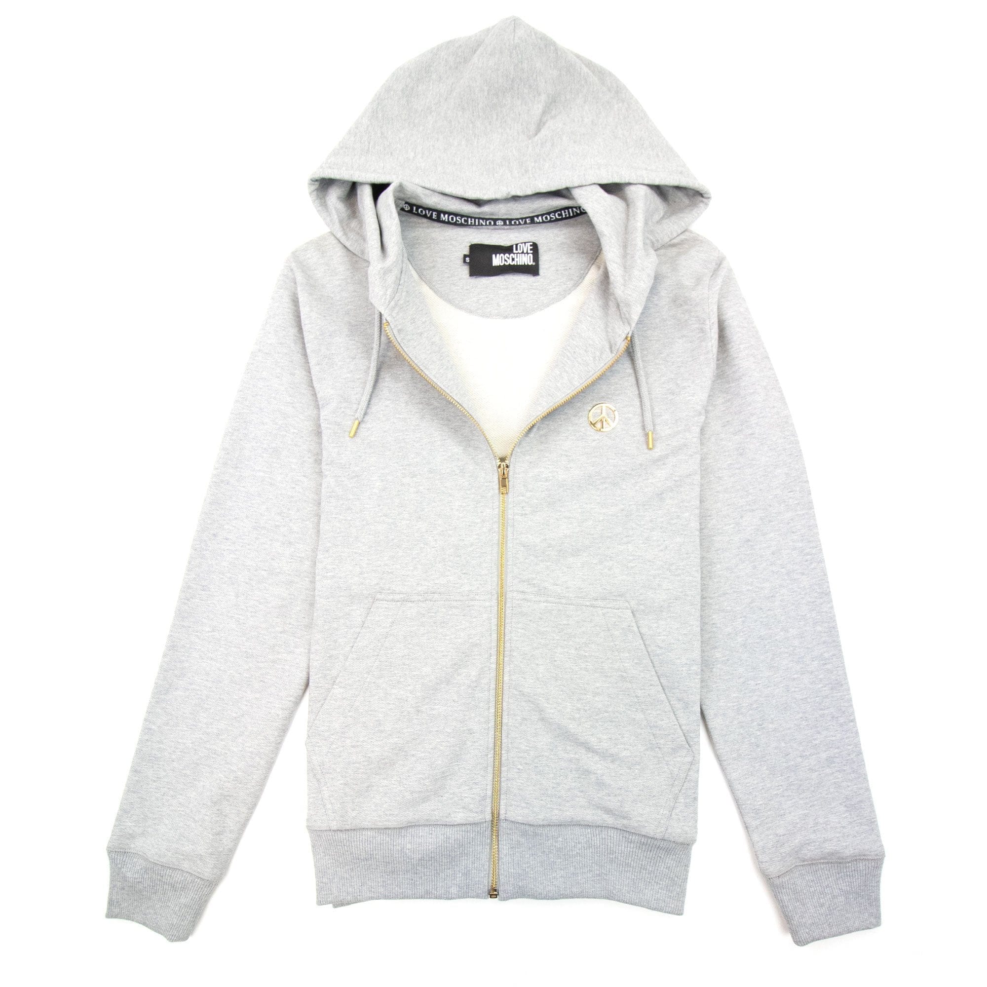 Love Moschino Metal Peace Hoody Light Grey