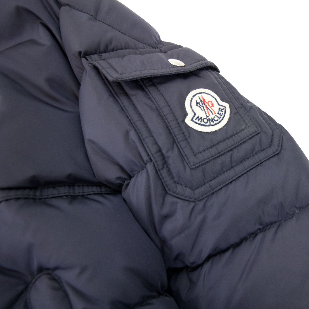 Moncler Junior New Byron Fur Coat Navy 742