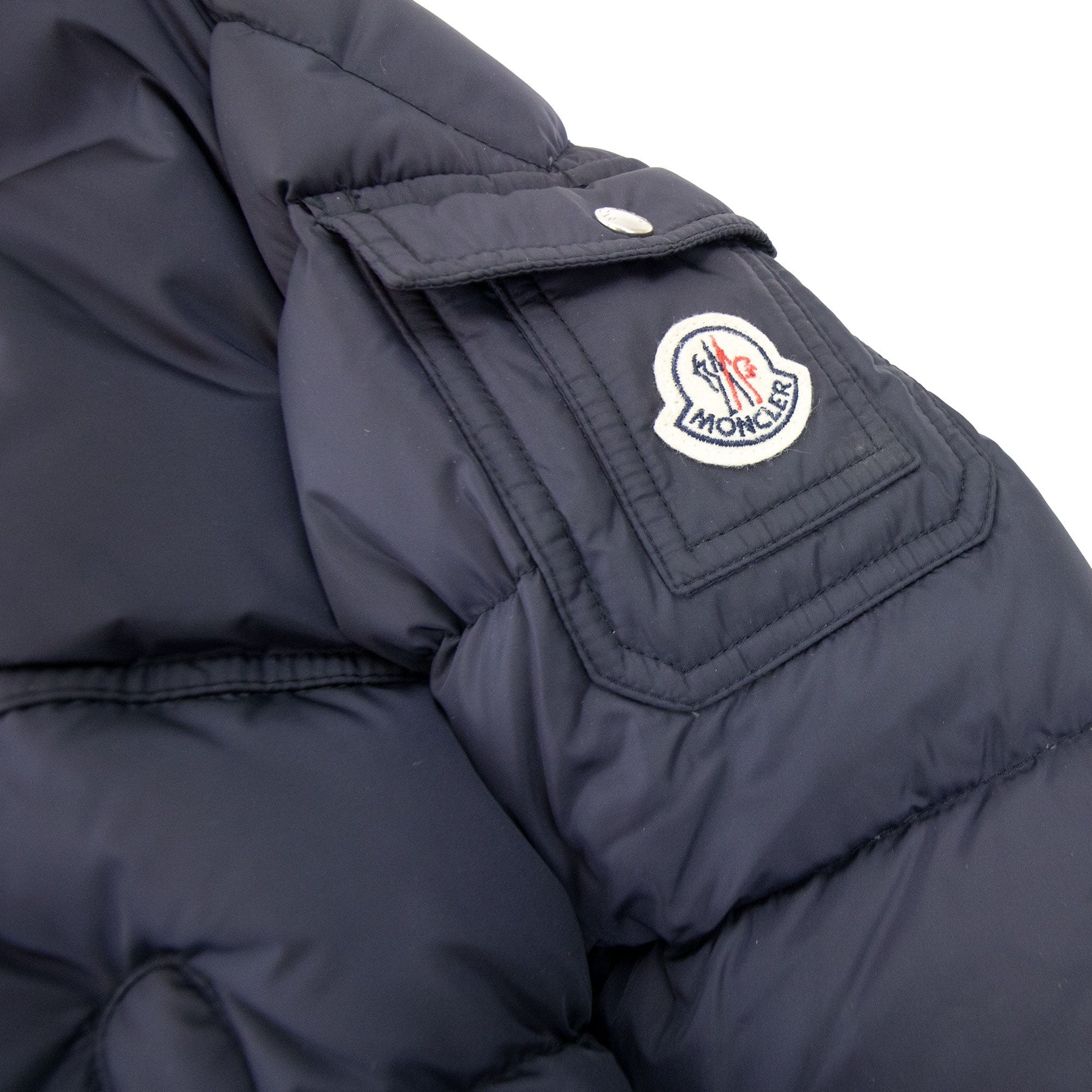 Moncler Junior New Byron Fur Coat Navy 742