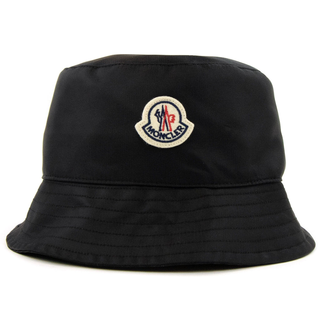 Moncler Logo Satin Bucket Hat Black 999