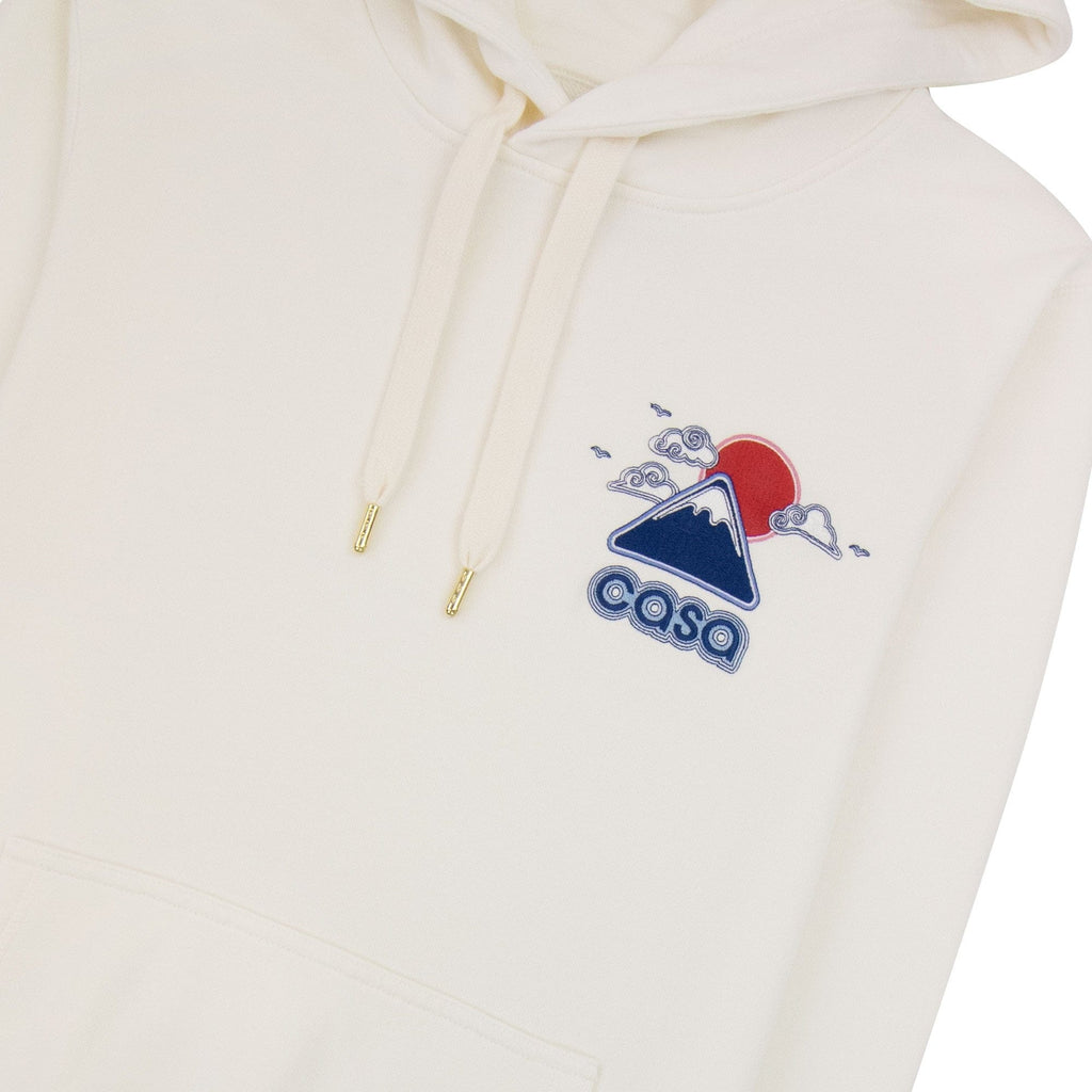 Casablanca Soleil Levant Embroidered Hooded Sweatshirt Off White
