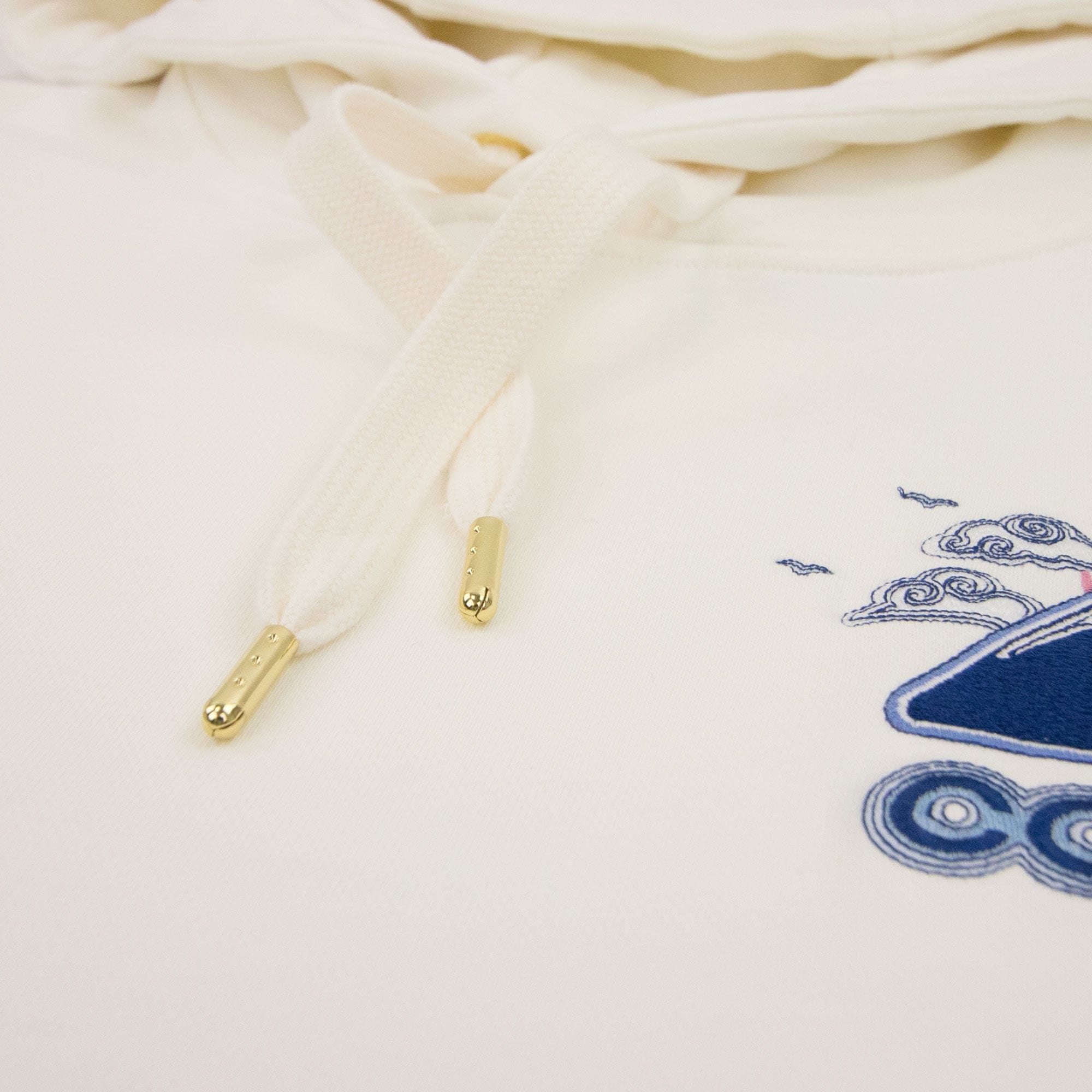 Casablanca Soleil Levant Embroidered Hooded Sweatshirt Off White