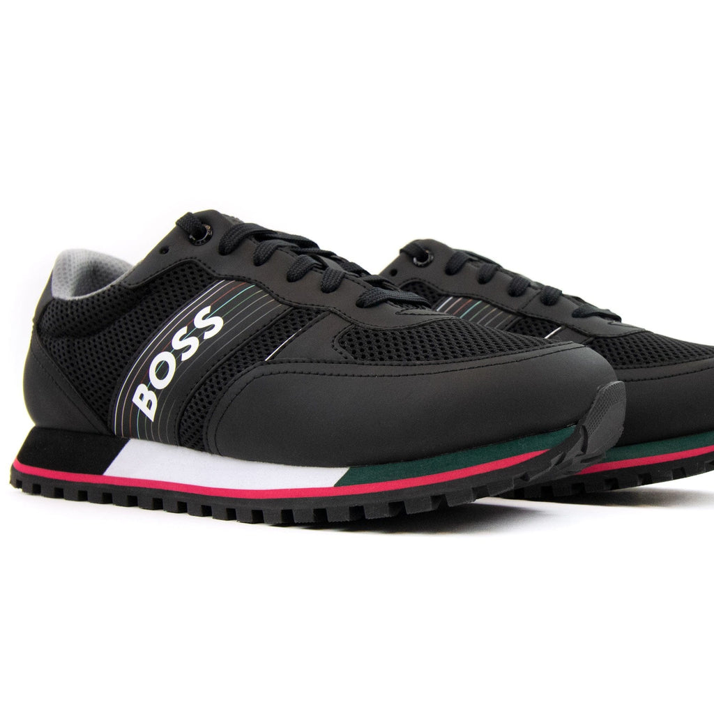 Hugo Boss Parkour Seasonal Logo Stripe Trainers Charcoal 016