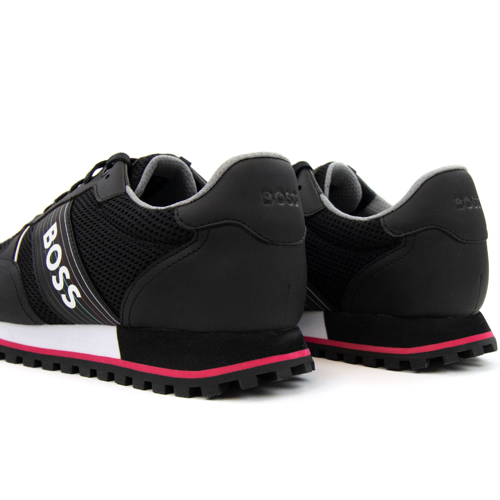 Hugo Boss Parkour Seasonal Logo Stripe Trainers Charcoal 016
