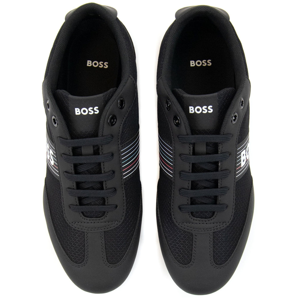 Hugo Boss Rusham Seasonal Logo Stripe Trainer Charcoal 016