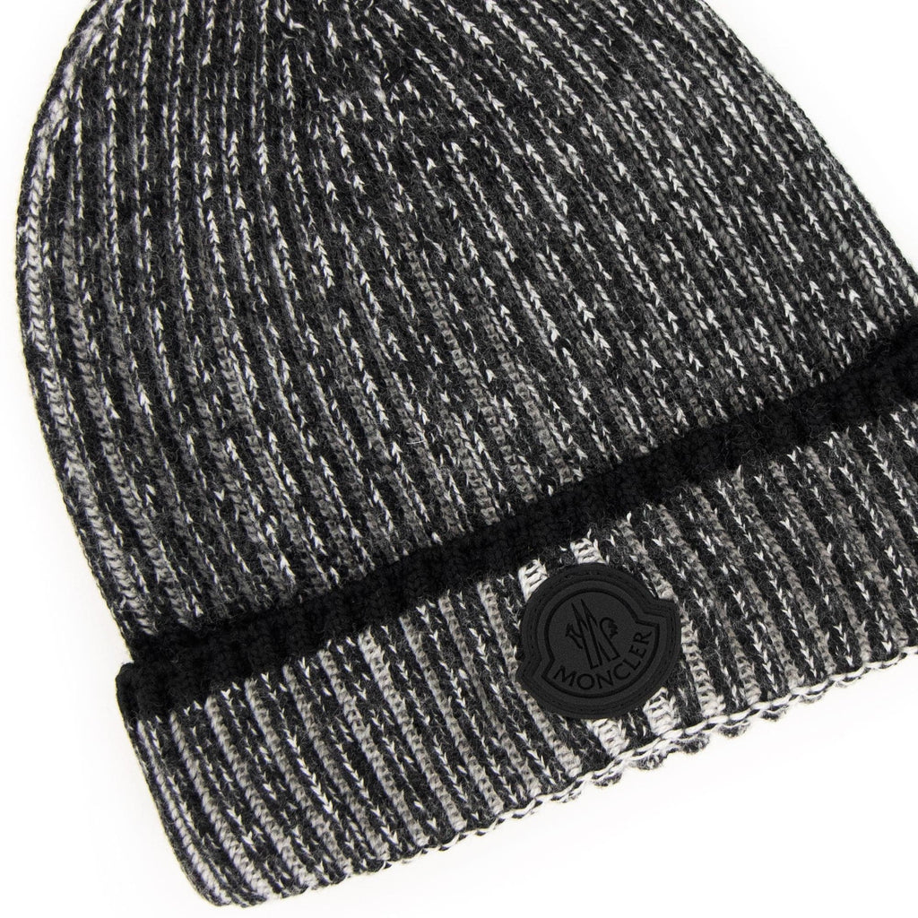 Moncler Logo Wool Beanie Dark Grey 910