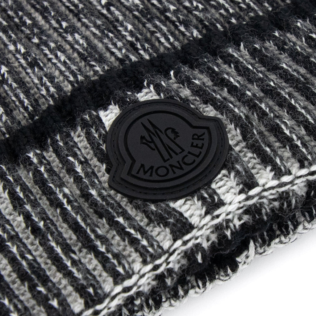 Moncler Logo Wool Beanie Dark Grey 910