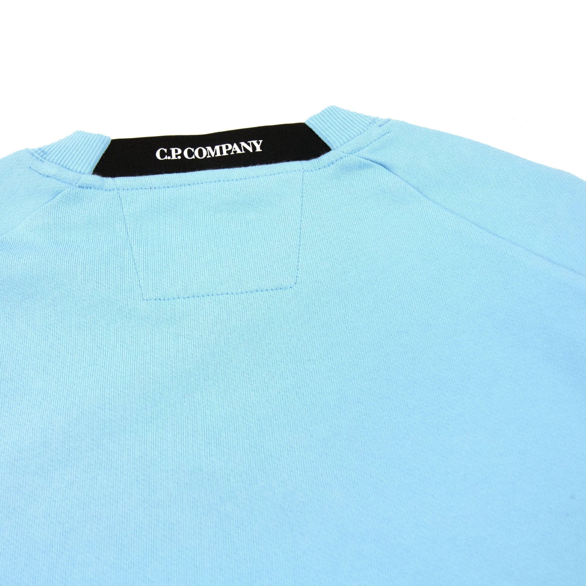 Cp Company Diagonal Raised Fleece Lens Crew Sweatshirt Sky Blue 832