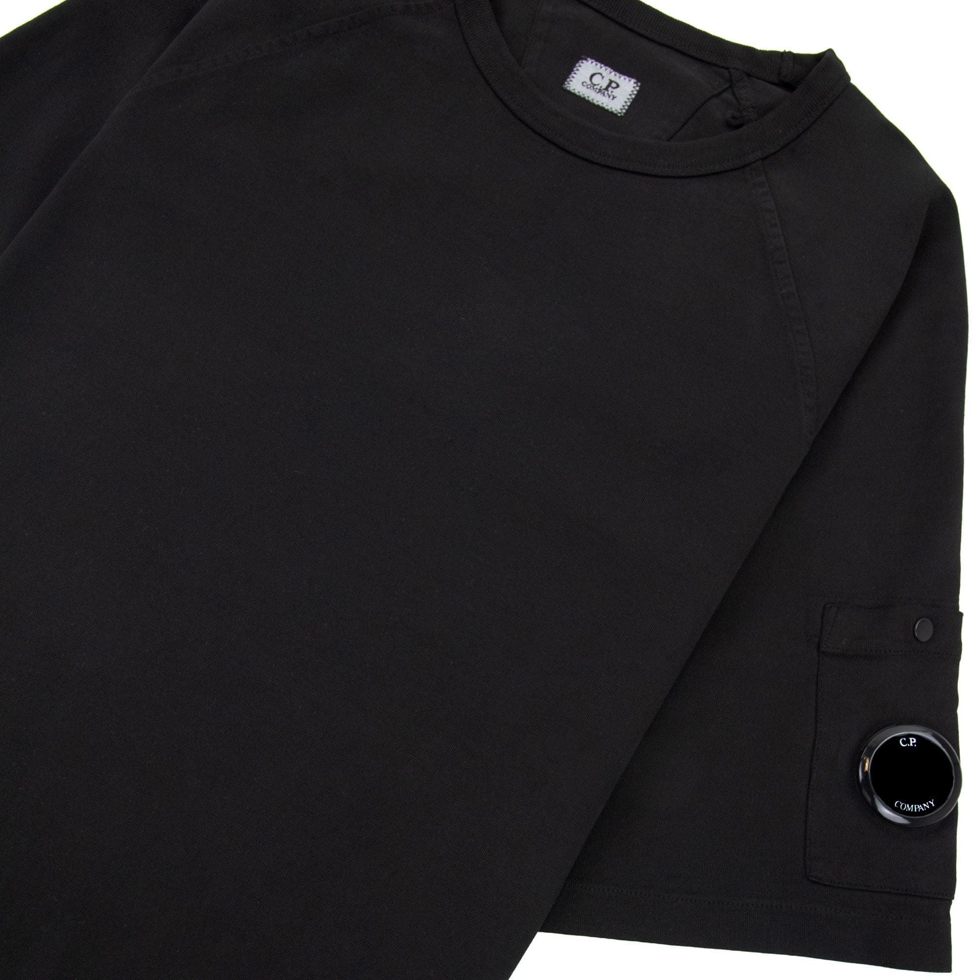 Cp Company Heavy Jersey Mixed Short Sleeve Sweatshirt Black 999