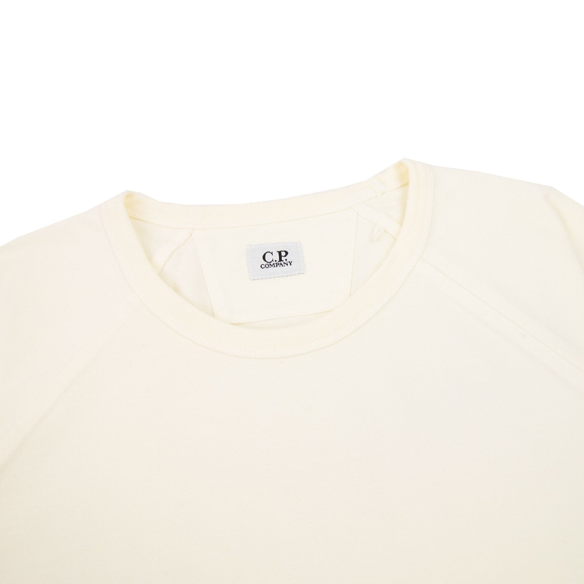 Cp Company Heavy Jersey Mixed Short Sleeve Sweatshirt White 103