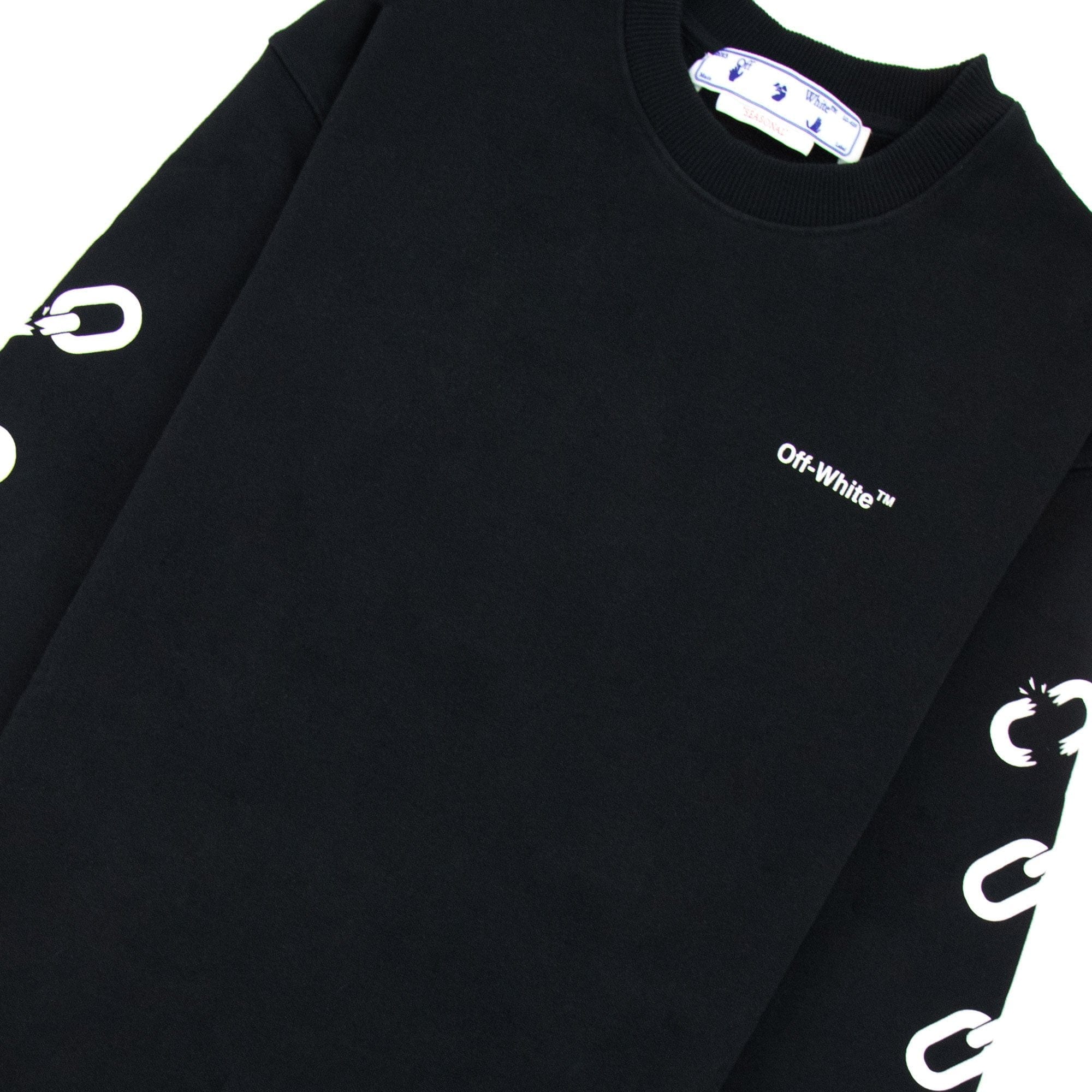 Off White Chain Arrow Slim Crewneck Black